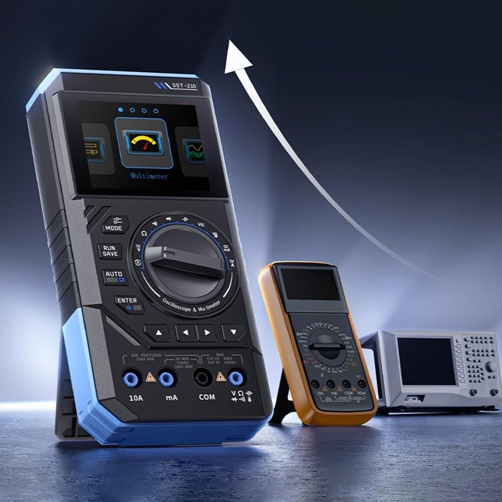 DST-210 DST-201 Multímetro Osciloscopio Digital 3 en 1, 19999 cuentas, 48 Msps (DST-210 (10MHz))
