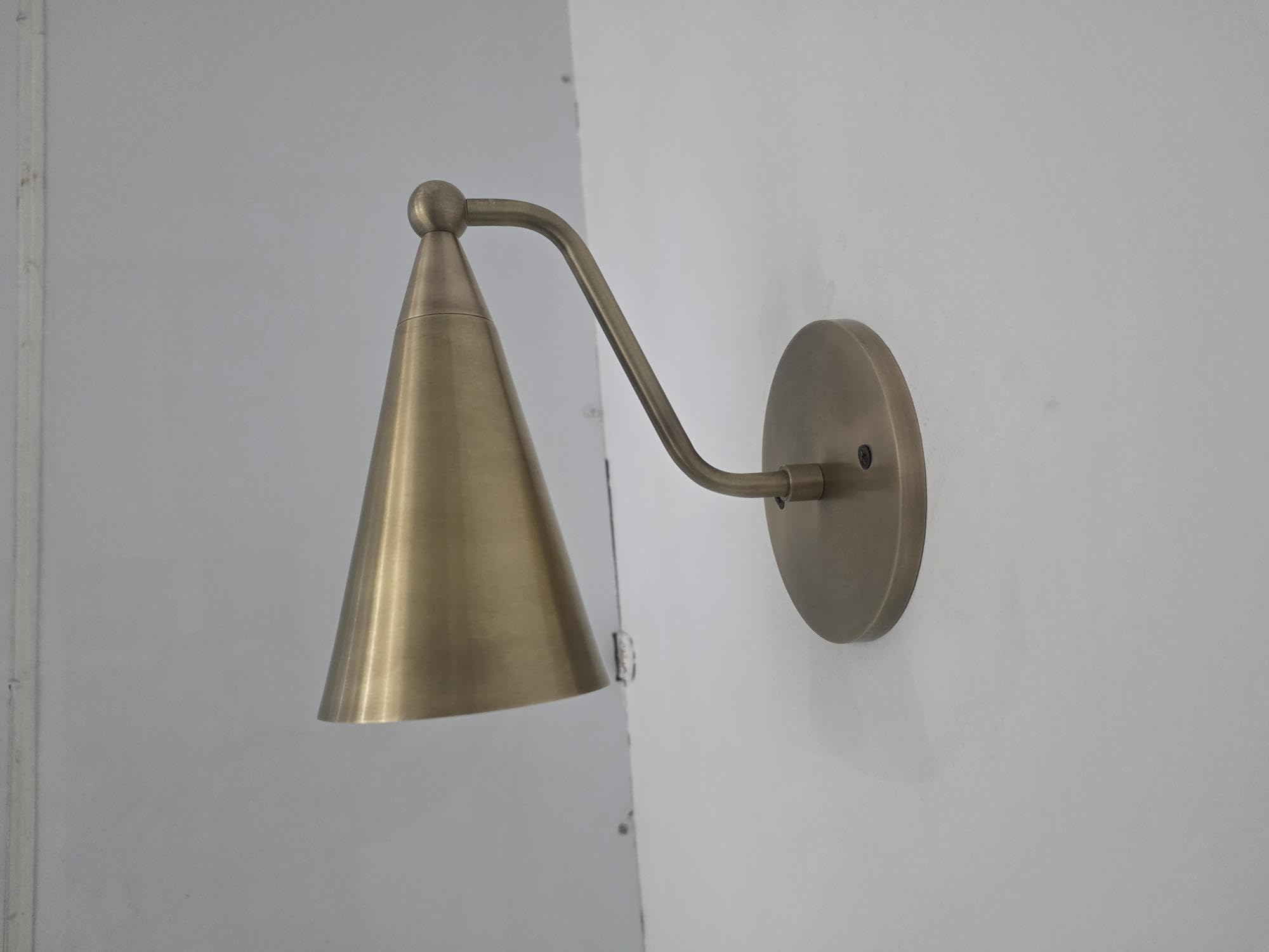 Photo 1 of Regal Nauticaz Modern Mid Century Wall Lamp, Raw Brass Sconce Light Fixture, Handcrafted Reading Light for Bathroom, Bedroom, Hallway