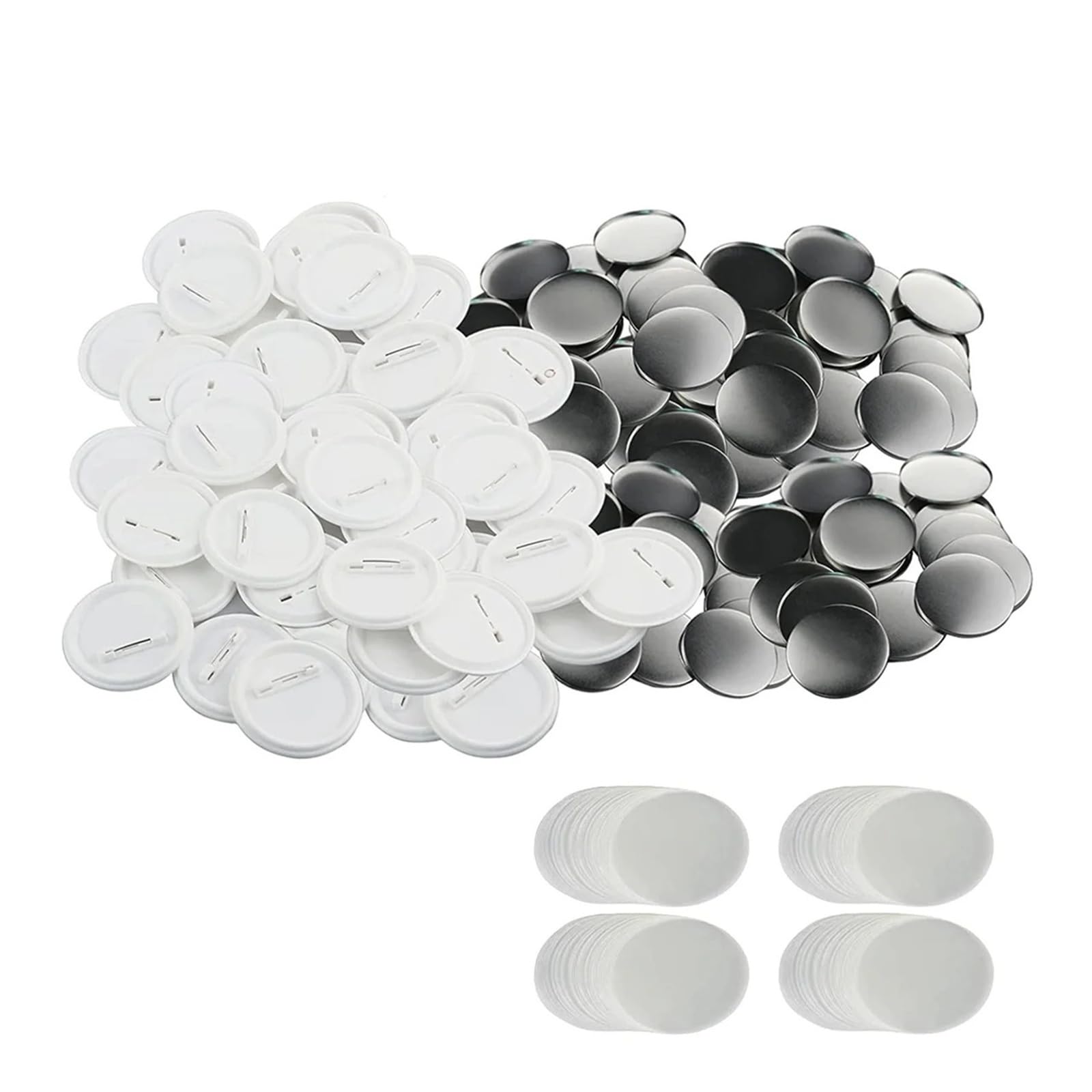 Pièces de machine à badges vierges, 25/32/37/44/50/56/58/75 mm, for machine à badges, lot de 100/200 pièces Compatible(200-PCS,37MM)