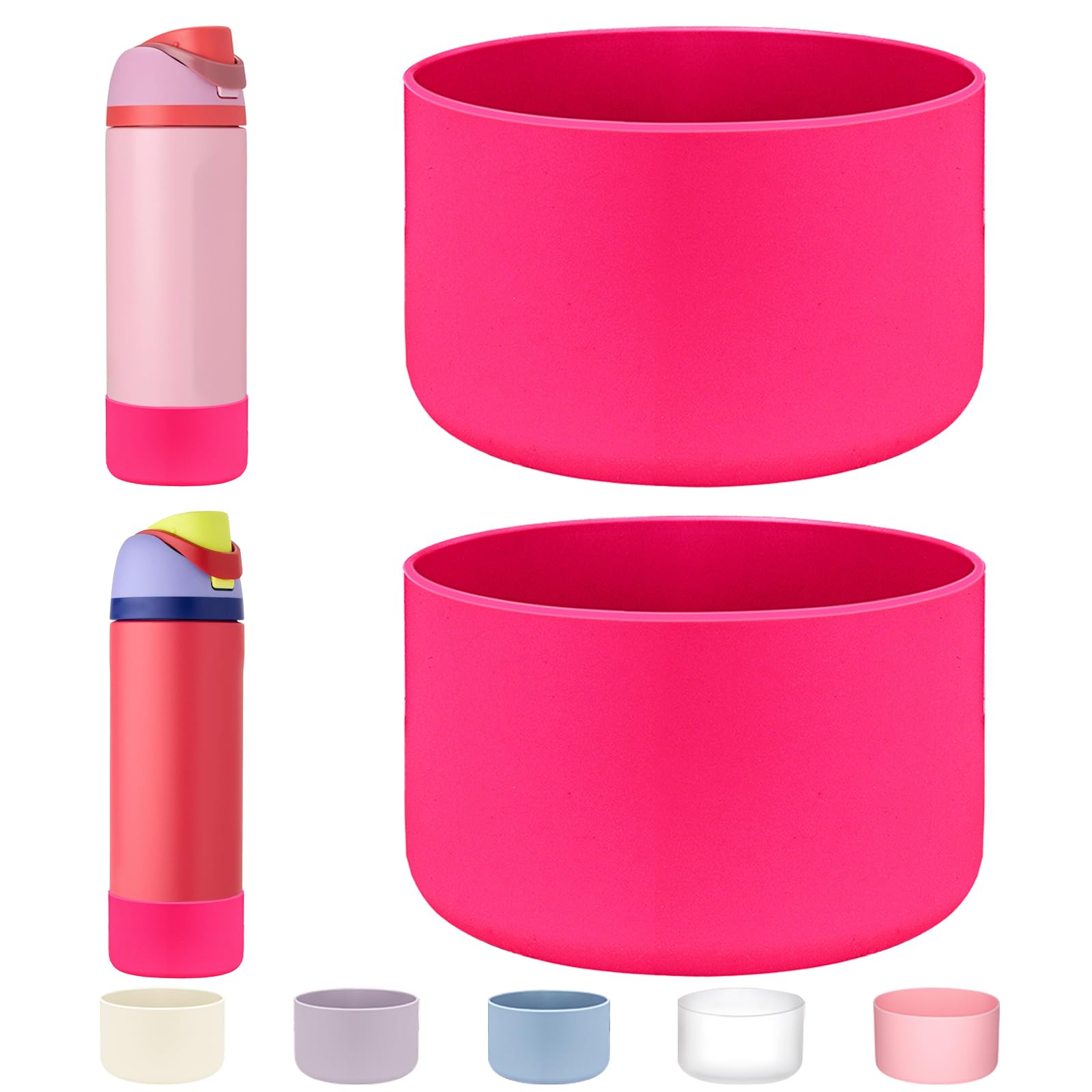 WK IEASON 2Pcs Silicone Boot for Owala Water Bottle, Protective Flask Bottom Cover Base for Owala FreeSip Twist and Flip Flask Water Bottle