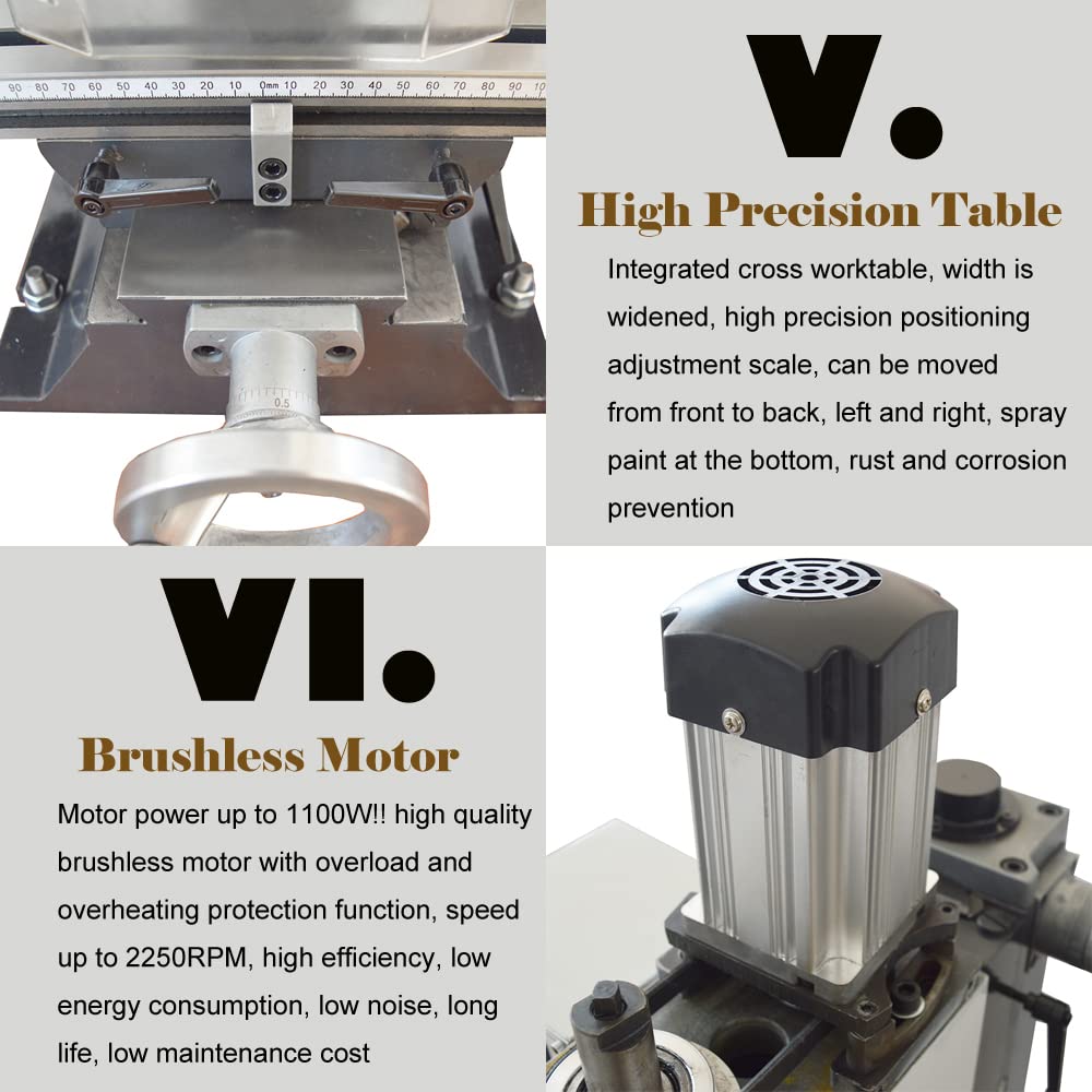 ZAY7013V-fresadora y perforadora de Metal, máquina con Motor Bruless