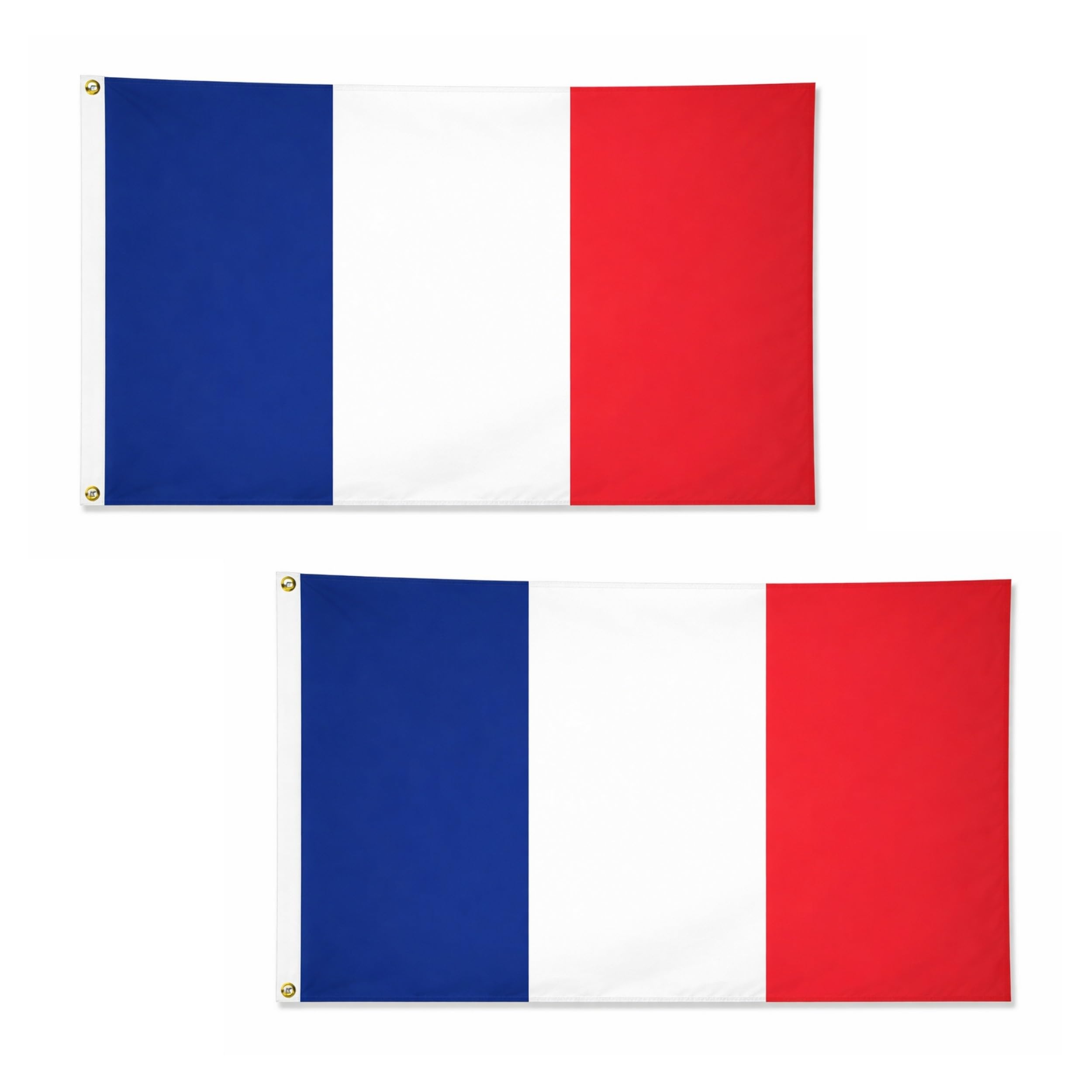 2 Pcs France Flag 5ft x 3ft with Brass Eyelets Polyester French Flag Banner for Football Matches, Bastille Day Celebrations, Home & Garden Display โ image 1