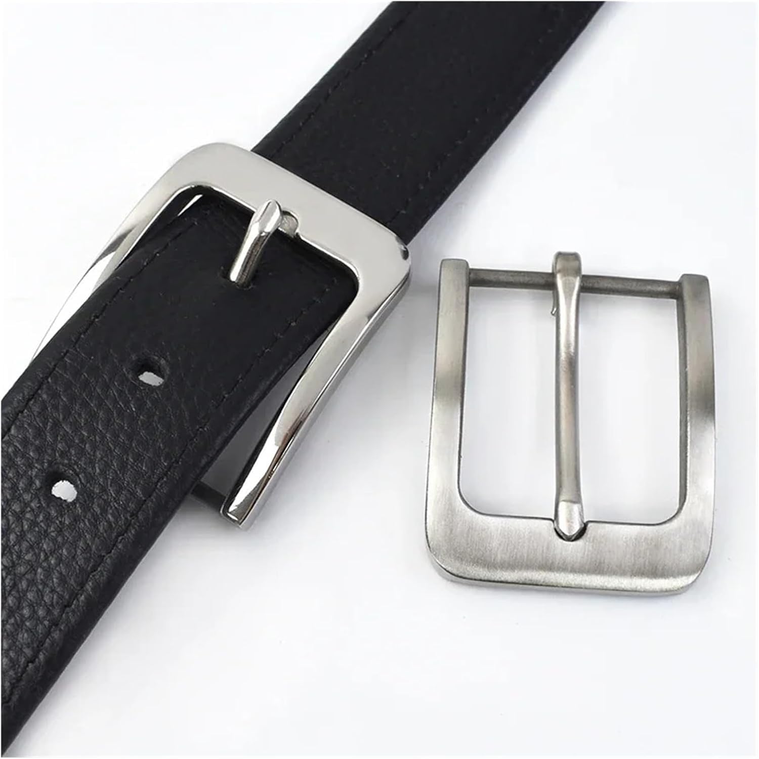 Klamra Do Paska Ze Stali Nierdzewnej O Szerokości 40 Mm Szczotkowane Sprzączki Szpilkowe Metl Cowboy Jens Do Pasków 38 Mm, Brushedsilver