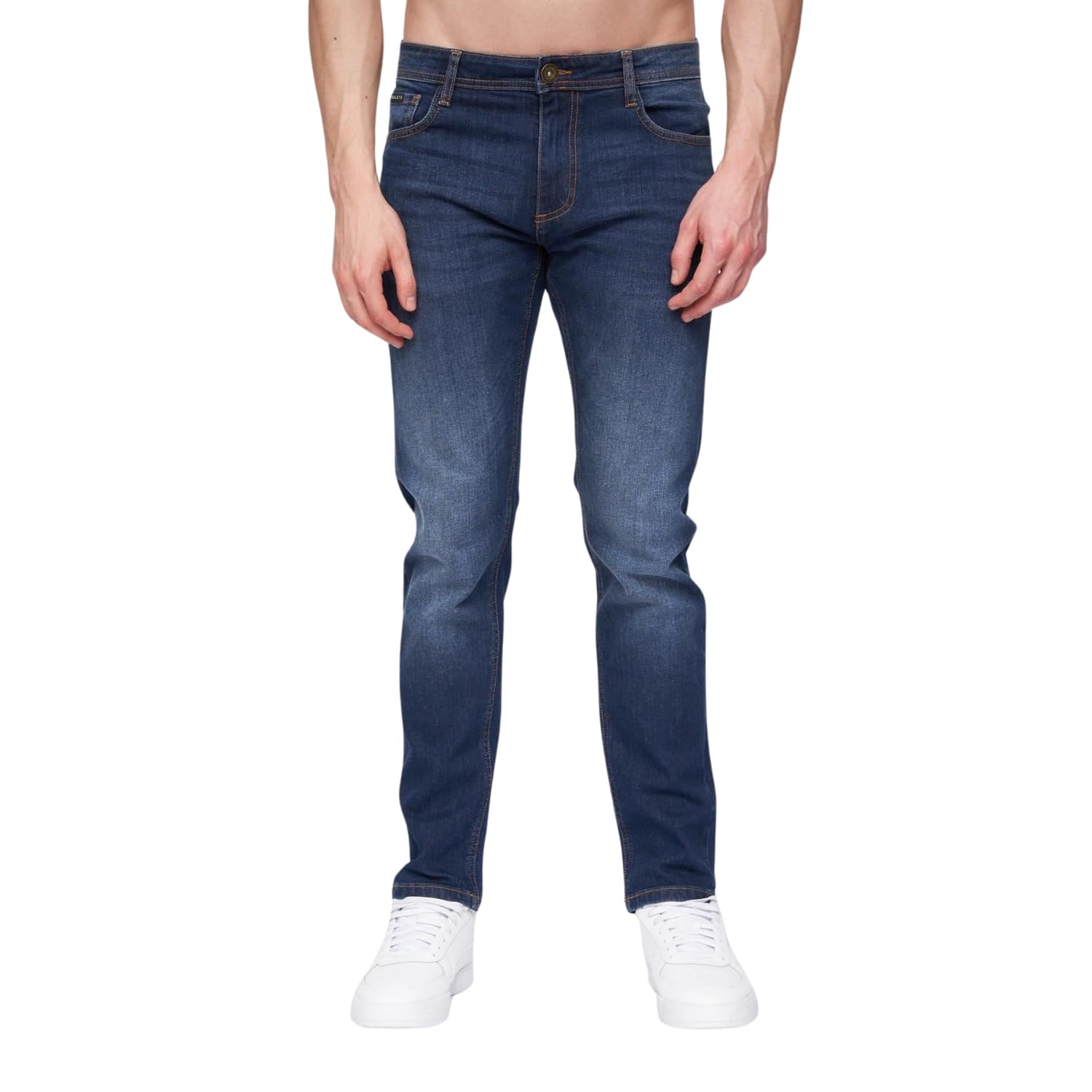 Henleys - Mens ‘MAYHEN’ Slim Fit Cotton Rich Denim Jeans (Dark Wash, W32 L32)