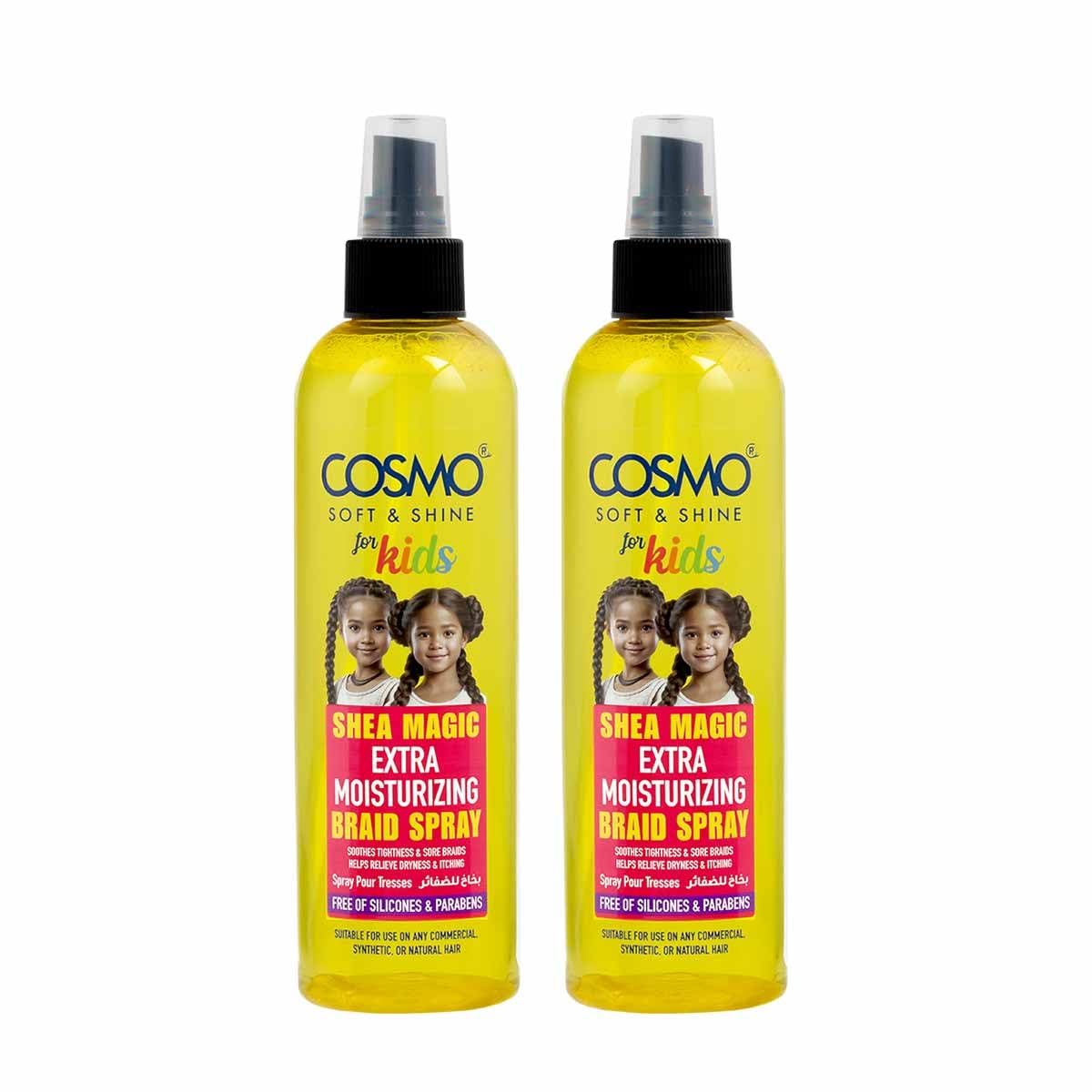 Cosmo Soft & Shine For Kids Shea Magic Extra Moisturizing Braid Hair Spray 250ml Pack Of 2 | Anti Breakage Formula For Braids, Weaves & Extensions | Soothes Scalp Itching & Reduces Hair Fall-image-28