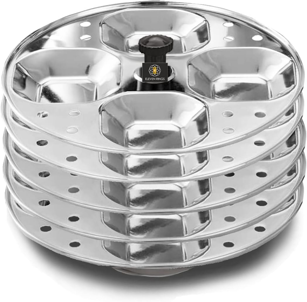 5 Plates Stainless Steel Square Idli Stand/Idli Maker Makes 20 Square Idlis at Once. (5 Plate Square Idli)
