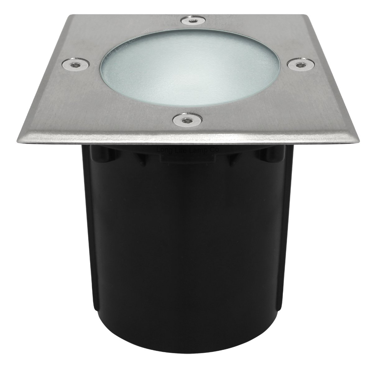 Zenon Lighting Collection 10w LED Outdoor Ground Walkover Light Square Cool White Brushed Chrome Finish Decking Pathway Recessed Uplighter GL04CW