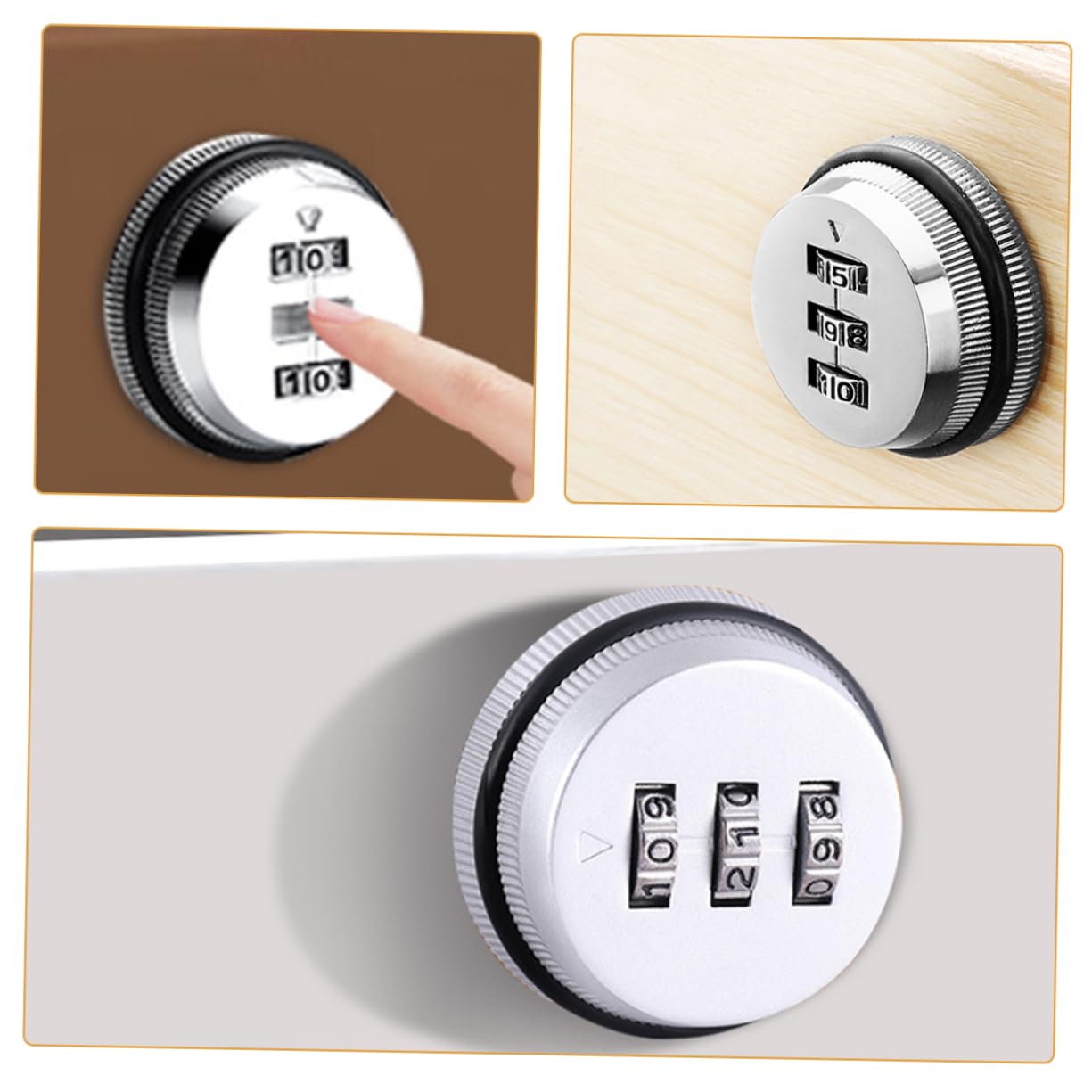 SHINEOFI 5 Pezzi Serratura con Combinazione per Armadietti Sicurezza per Armadi Design Elegante e Adatta per Ufficio e Casa