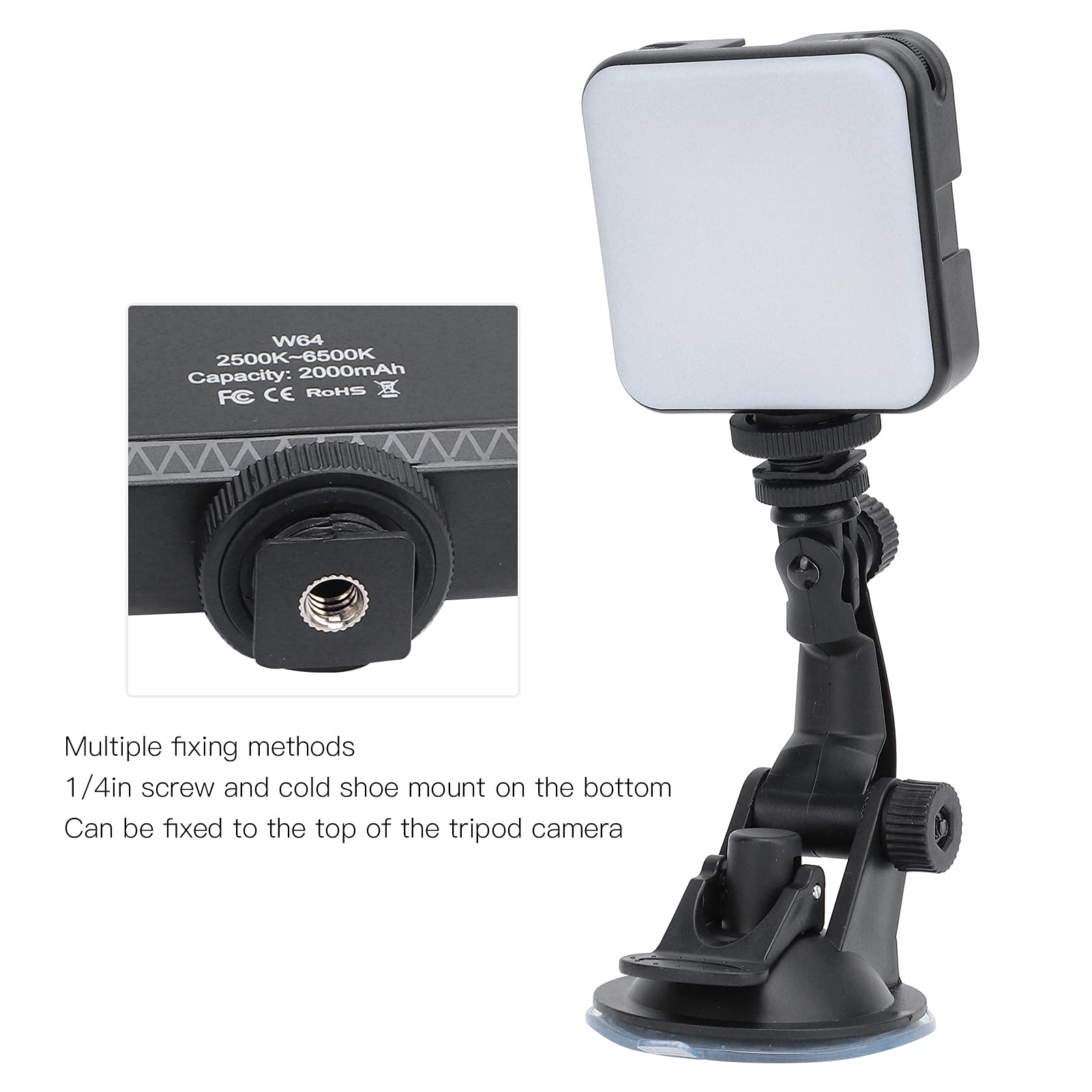 LED Phone Light, Selfie Light, Clip Video Light W64 Lighting for Video Conferencing, Live Streaming and Photography