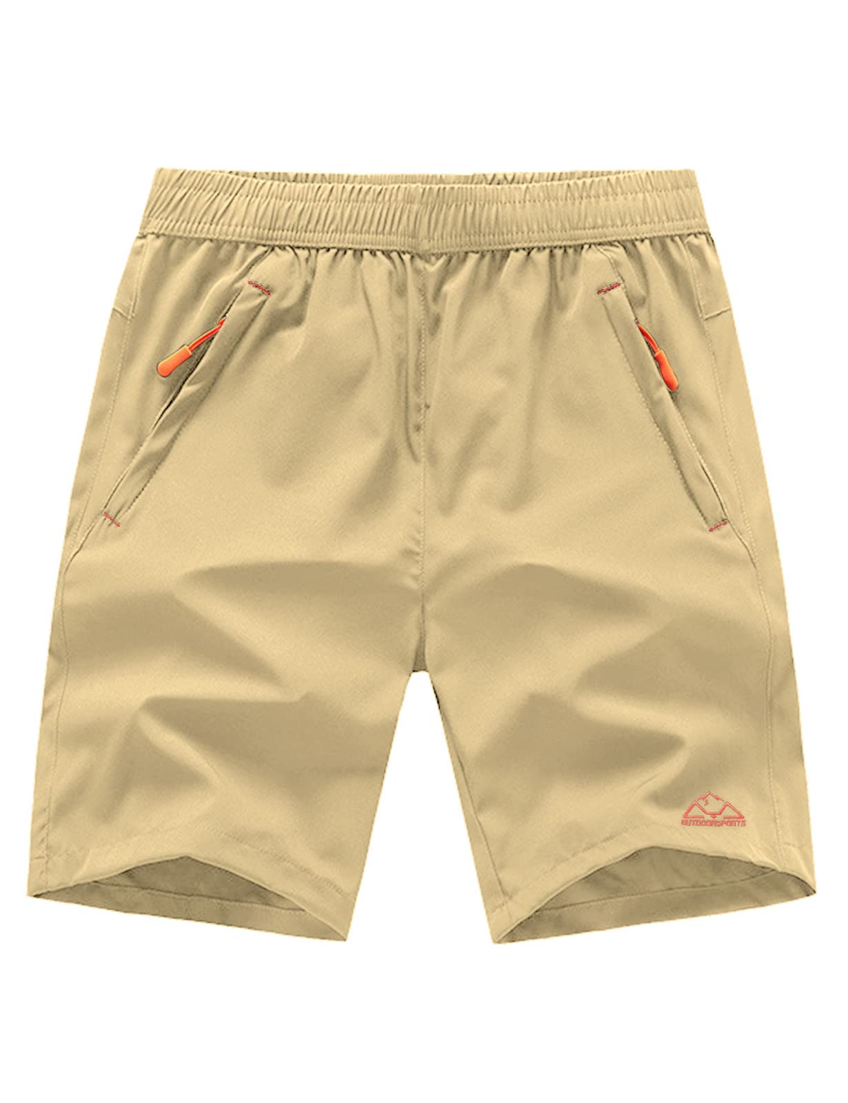 Rdruko Men's Quick Dry Hiking Shorts Lightweight Running Gym Outdoor Active Shorts with Zipper Pockets