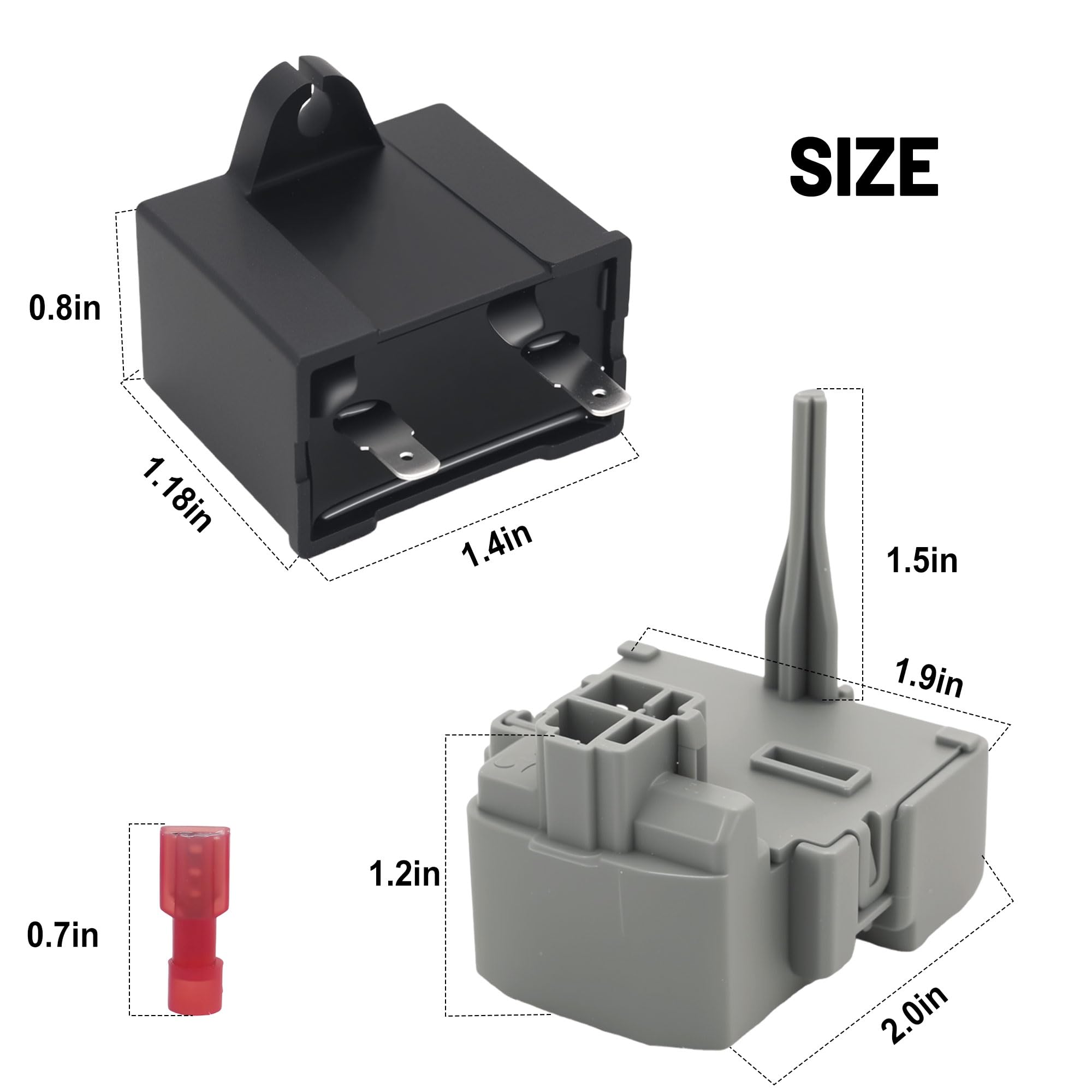 2319792 W10197428 W10189190 TSD2 Dispositivo de relé de arranque de refrigerador W10662129 Condensador de funcionamiento compatible con refrigeradores Whirl-pool Ken-more sustituye a 2264017