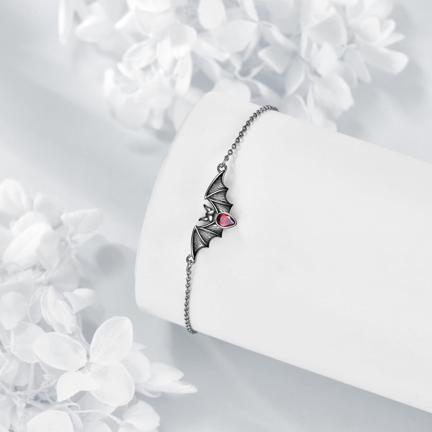 URONE Bat Bracelet for Women 925 Sterling Silver Black Bat Bracelet Halloween Bracelet Gothic Bat Jewelry - Image 4