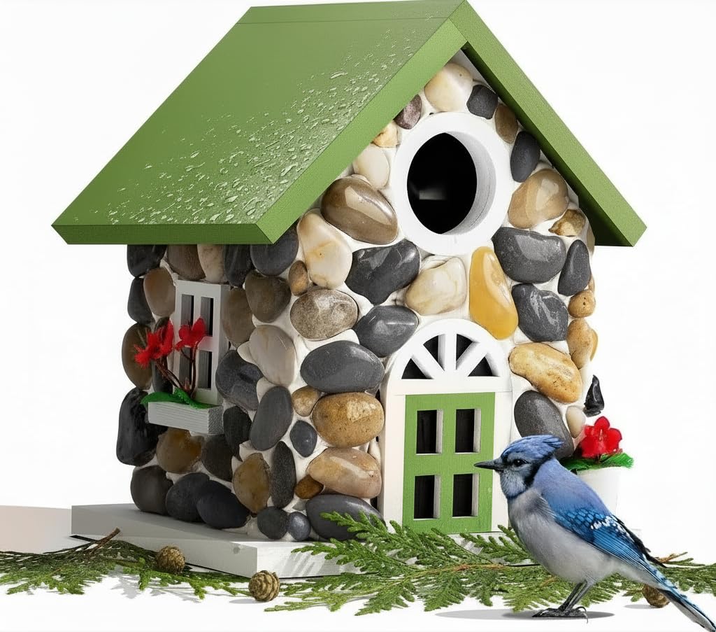 CEDAR ALPHA River Pebble Bluebird House