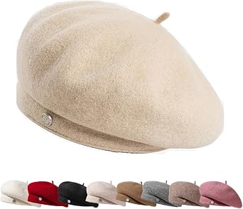 Lady French Wool Beret Fashin British Painter Artist Hat French Women Knit Beanie Cap