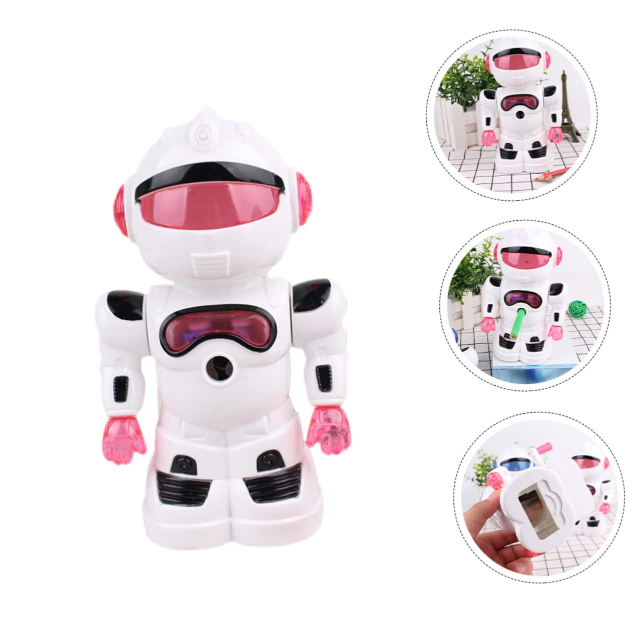 NUOBESTY 4 Stück Roboter-bleistiftspitzer Tragbar Elektrischer Bleistiftspitzer Handspitzer Für Akku Bleistiftspitzer Bleistiftspender Für Das Klassenzimmer Roboter Abs Rot