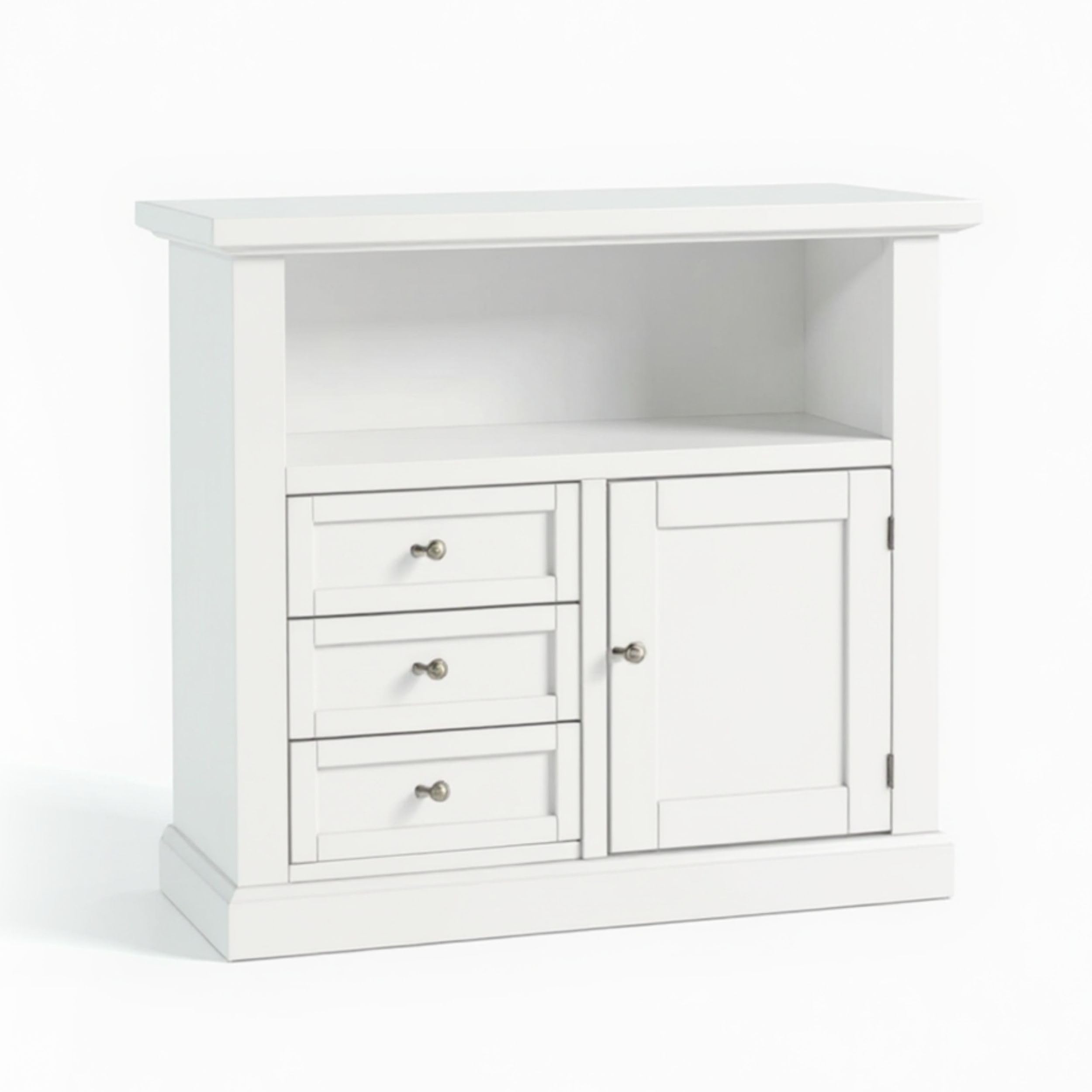 scaffetto tv con porta e tre cestini in legno italieno