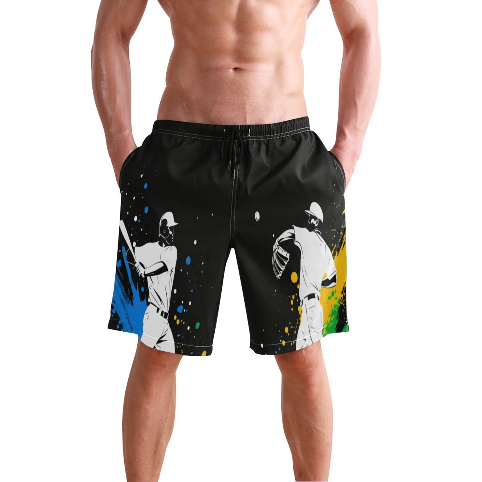 Men's Swim Trunks Mens Board Shorts Beach Swim Trunk Quick Dry Swimwear Pants with Mesh Lining-image-7