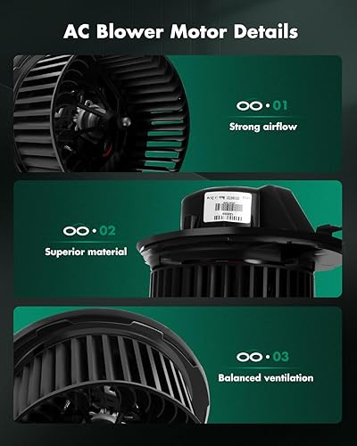 Vista 1418 de SCITOO 700188 Reemplazo del motor del ventilador HVAC con jaula de ventilador para Toyota Tacoma 2005-2015, reemplazo OE - 87103-04043, 87103-04044