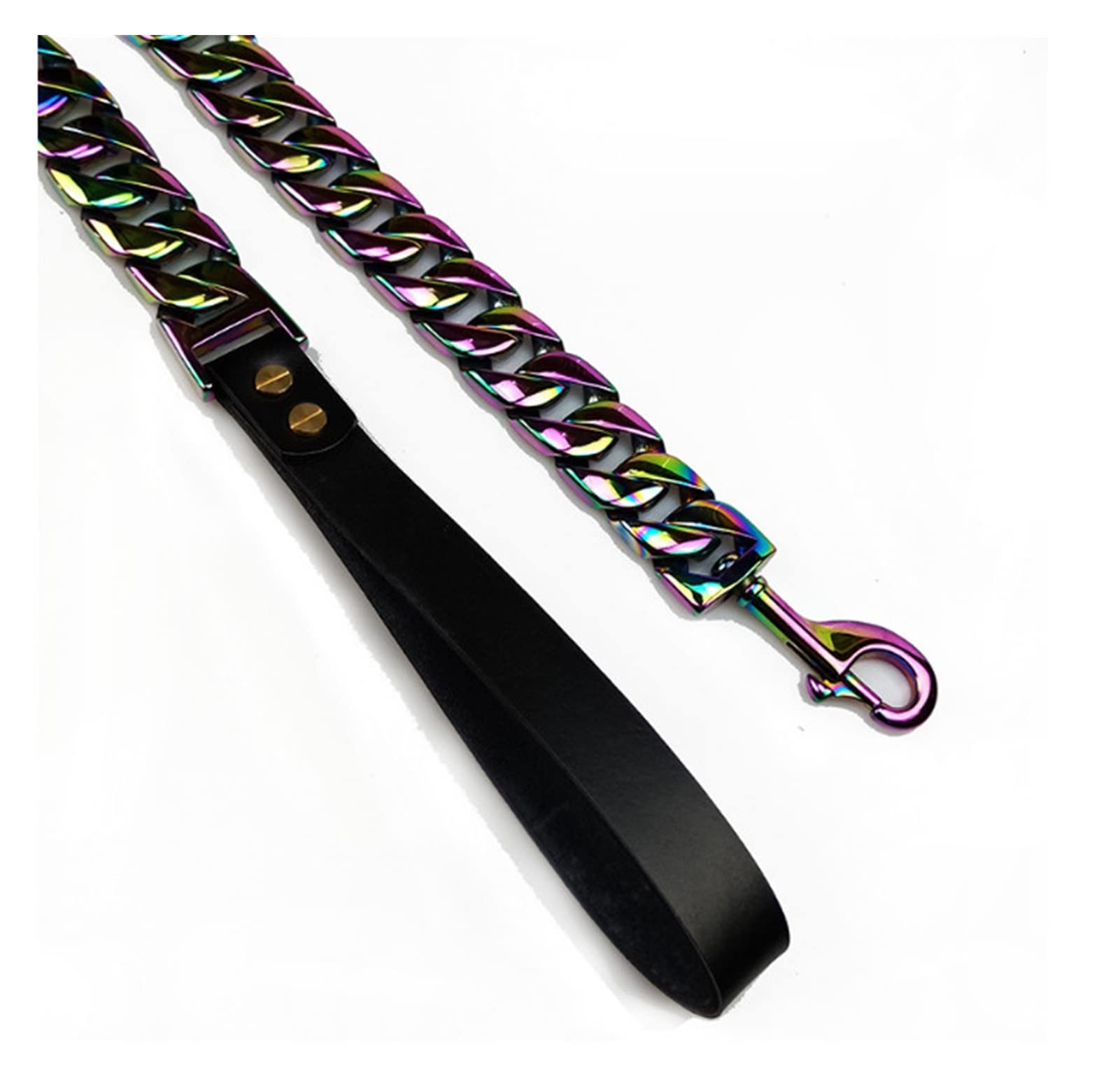 Cuello de Mascotas Personalizado de Acero Inoxidable Cuello de Perro Correa 32mm Diseño Colorido Cadena de Animal doméstico Paño Grande Cuello de Entrenamiento Pitubull Rottweiler