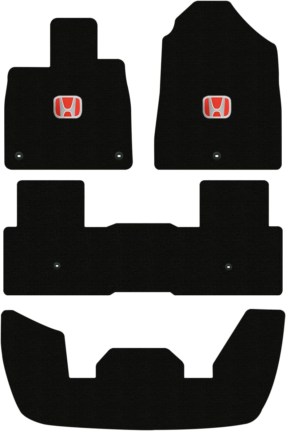 Lloyd Mats Custom-Fit Carpeted Floor Mats Premium Luxury Car Floor Liners for Honda Pilot 2023-ON - Cargo Behind 3rd Seat