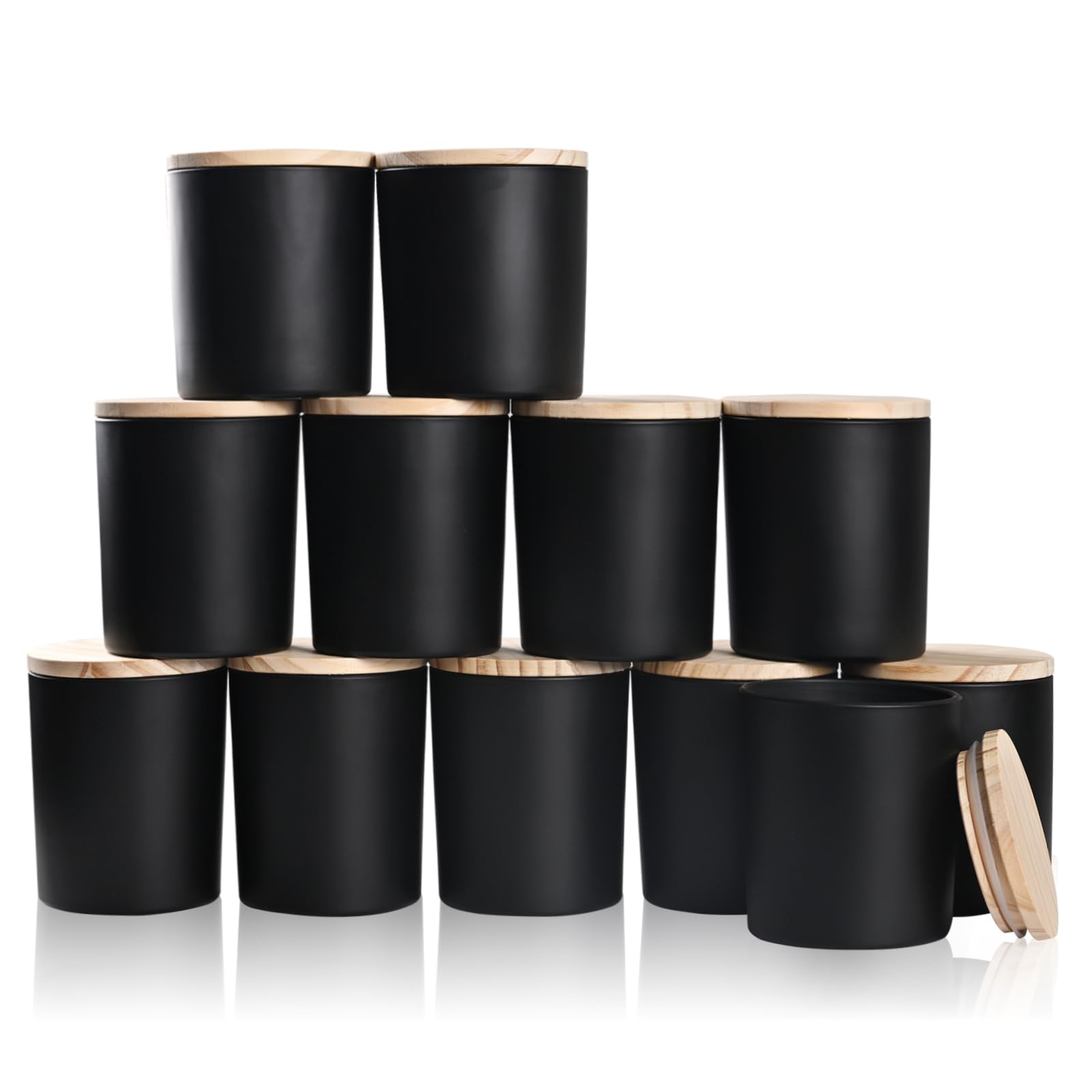 Pots à bougies épais pour fabrication de bougies coulées récipient vide 283g noir mat x12
