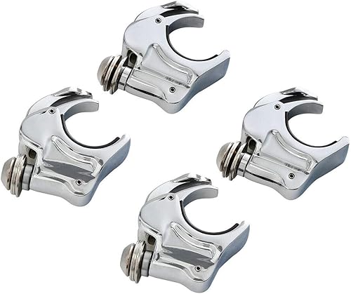 Miniatura 1 de TCMT 2 pares de abrazaderas de parabrisas de horquilla delantera de 1.535 in para Harley Dyna Super Glide Low Rider Sportster XL 1200 883 (cromo