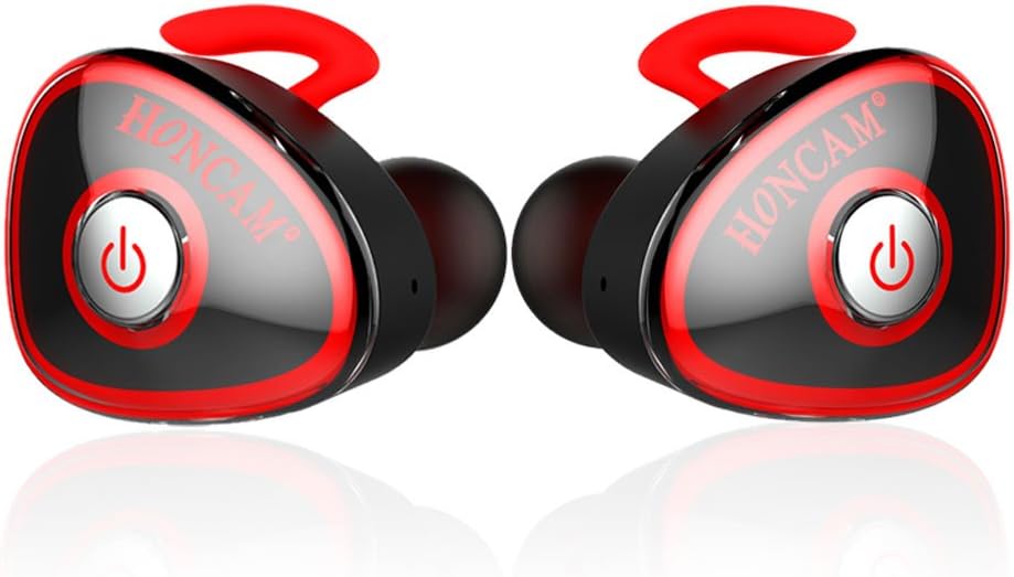 True Wireless Earbuds Bluetooth4.1+EDR Surround Earphone Mini Portable Noise Cancelling In-Ear Sport Earbuds With Mic For iPhone7 6 6S Plus Samsung Huawei Sony ONE PAIR-Red