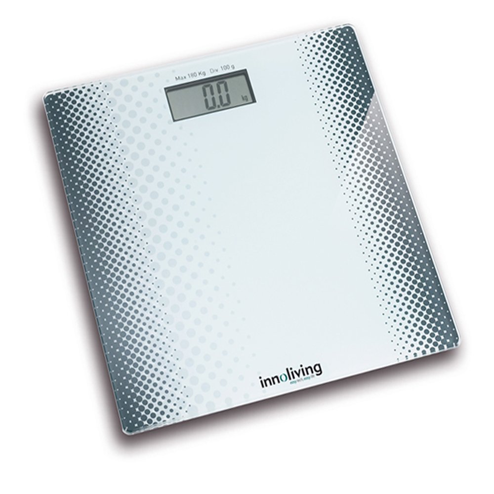 Innoliving INN-​102 Bilancia Pesapersone Digitale Ultrathin con Design Ultraslim, Vetro Temperato, Sensori di Precisione, Capacità 180kg