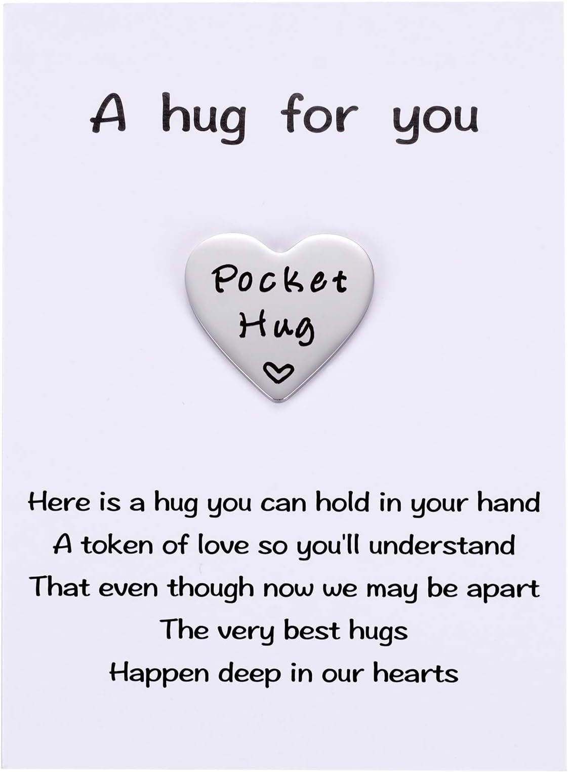 Heart Pocket Hug Keepsake Token, Social Distance Isolation Gifts, Missing You, NHS Gift for Family and Friends