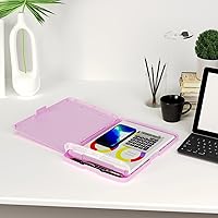 Vista 7 de Piasoenc Portapapeles con almacenamiento, caja de organización de 8.5 x 11 pulgadas con soporte para bolígrafo y carpeta de papel legal A4, folio