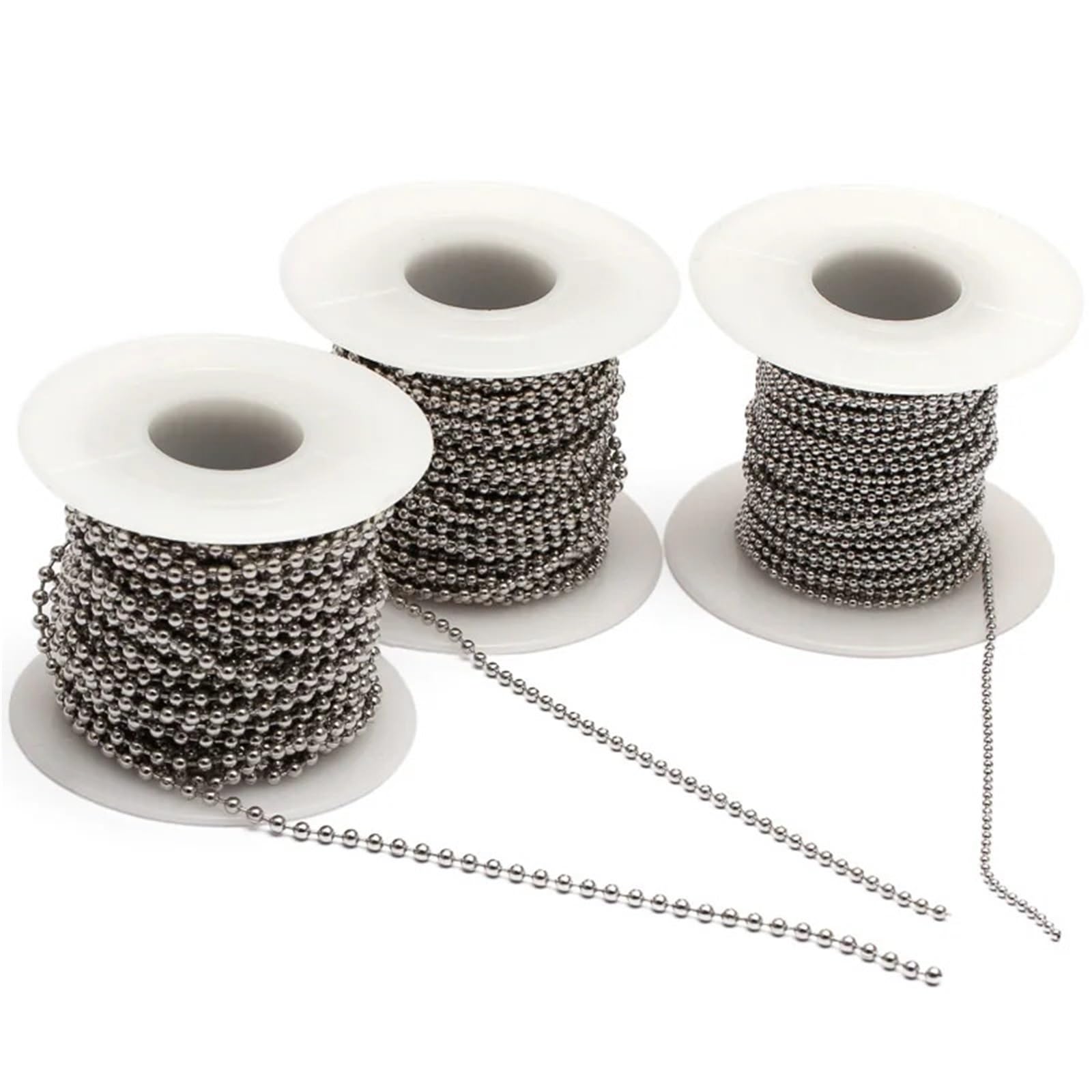 Łańcuszki kulkowe, Łańcuch kulkowy ze stali nierdzewnej luzem materiały do ​​wyrobu biżuterii 1,5 mm 2,4 zroszony(2mm Chains)