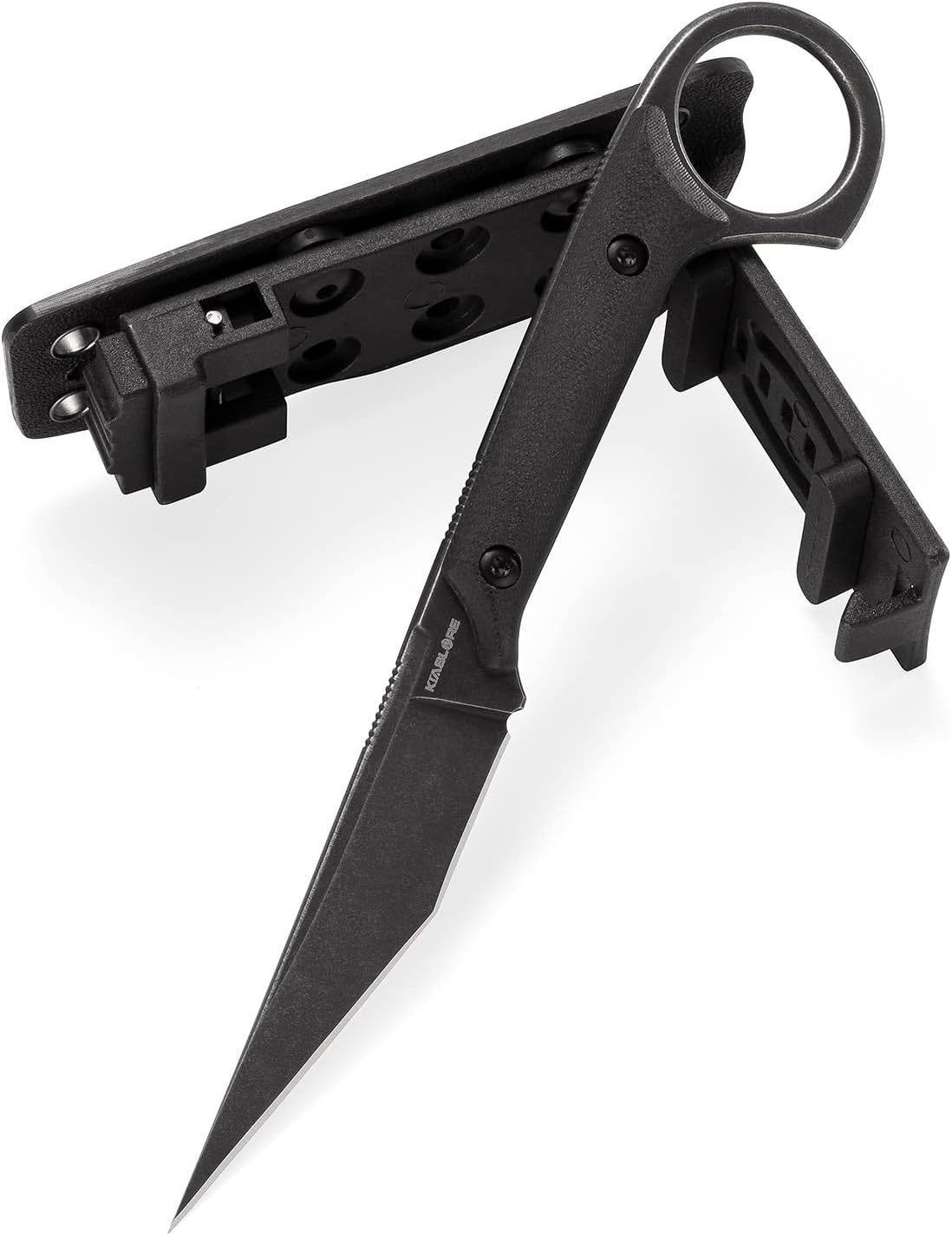 Karambit Fixed Blade Knife - Hiking, Camping, Survival & Hunting Knife with Sheath (Black)