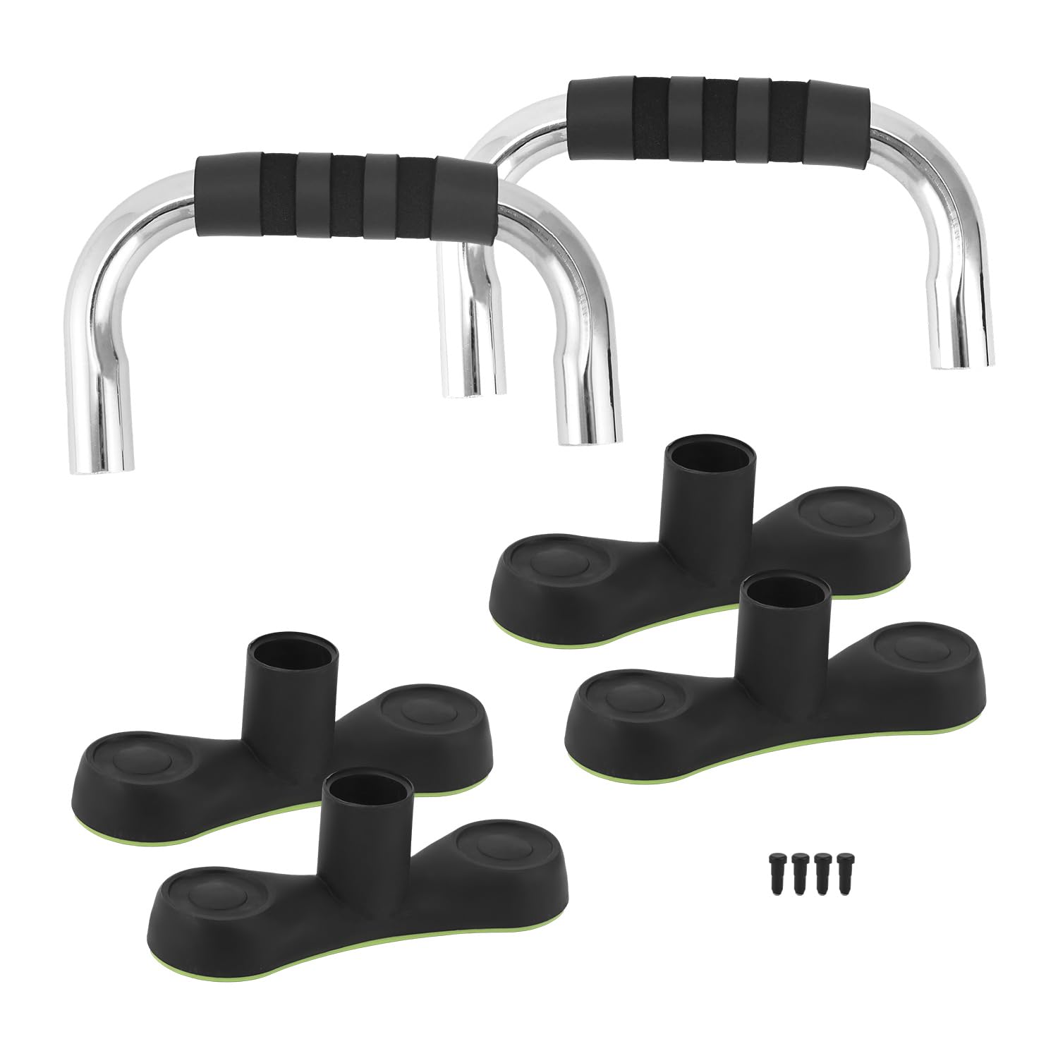 QWORK Steel Push Up Handles for Floor, Portable Push Up Stands with Non-Slip Grip, Angled Incline