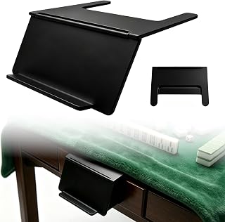 Mahjong Card Holder for Table, AUnder Mat Slide in Stand Angled Viewing Rack, ngled Viewing Rack, Under Mat Slide in Stand, Foldable 3D Printed Space Saving Accessory(Black)