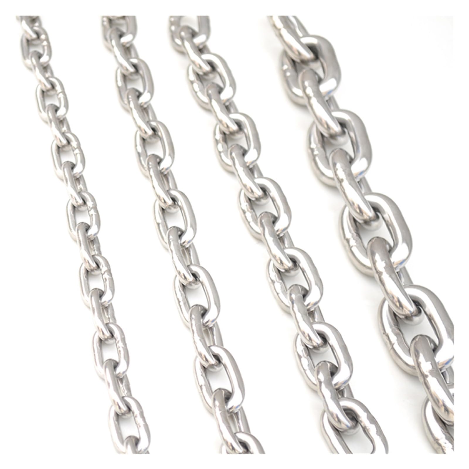 Catena di Sollevamento, Catena di sollevamento in acciaio inossidabile 304 (anello lungo/corto) Catena antifurto Catena stendibiancheria 1,2 1,5 2 2,5 3 4 5 6 8 mm(8.0mm)