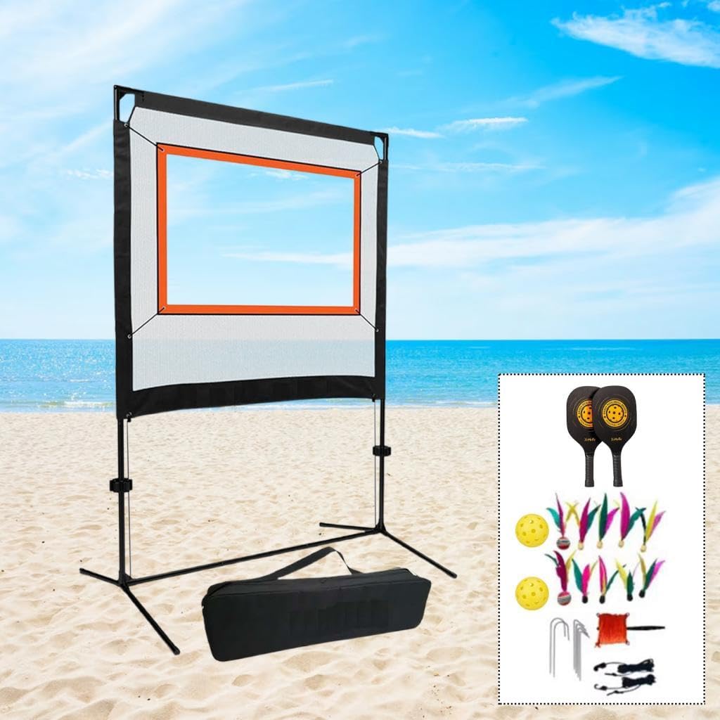 Set di Rete da Badminton, Rete da Pickleball con Racchette per Allenamento