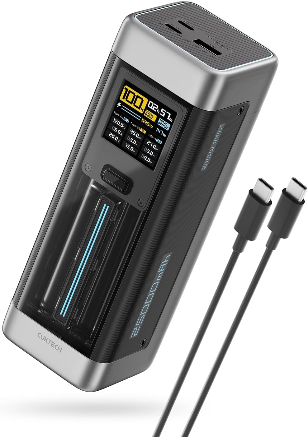 NO.20 140W Power Bank, 25,000mAh 3-Port Laptop Portable Charger, Fast Charging Battery Pack for Travel and Outdoor Work, Compatible with iPhone 16/15/14 Series, MacBook, Samsung, and More