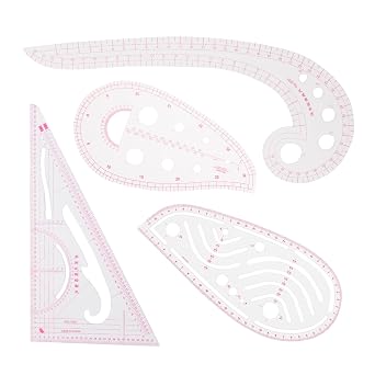 Pattern Master Sewing Rulers Set - 4 Styles French Curve, Vinyl Curve Ruler for Dressmaking