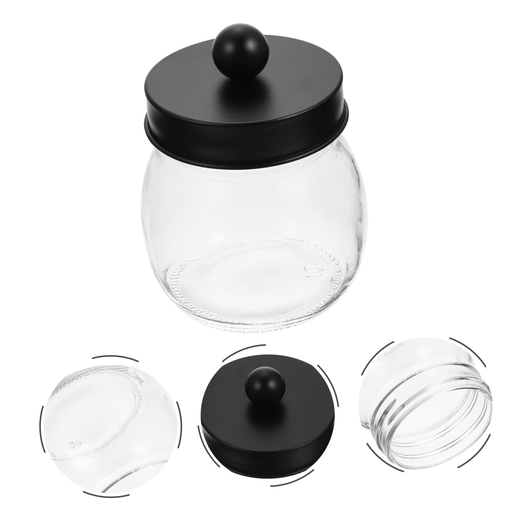 3stücke Glas-wattepad-spender mit Edelstahl-design Transparente Watteballhalter Praktischer Organizer für Kosmetikartikel Staub und Feuchtigkeitsgeschützt