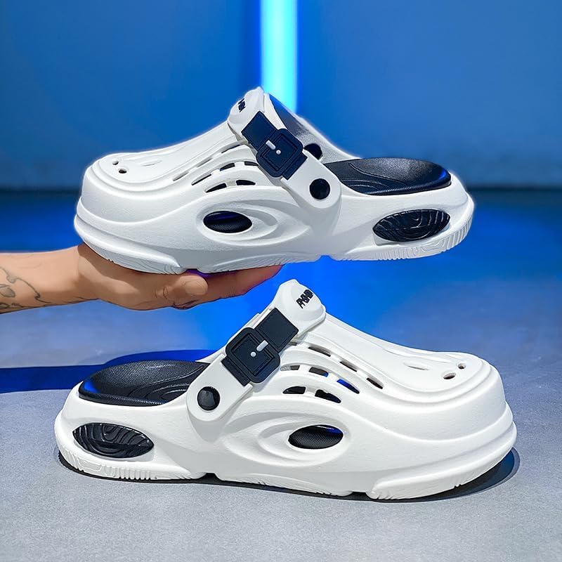 Garden Clogs Shoes for Mens Womens Outdoor Slip-on Beach Sandals with Arch Support Unisex Platform Classic Waterproof Lightweight White - Image 3