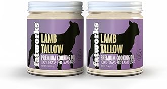 - Fatworks Premium Lamb (Mutton) Tallow, 100% Grass-Fed Grass-Finished, Pasture Raised, Artisanally Rendered, Gourmet, Ethnic Cooking, Baking, Frying, WHOLE30 APPROVED, KETO, PALEO, 7.5 oz.