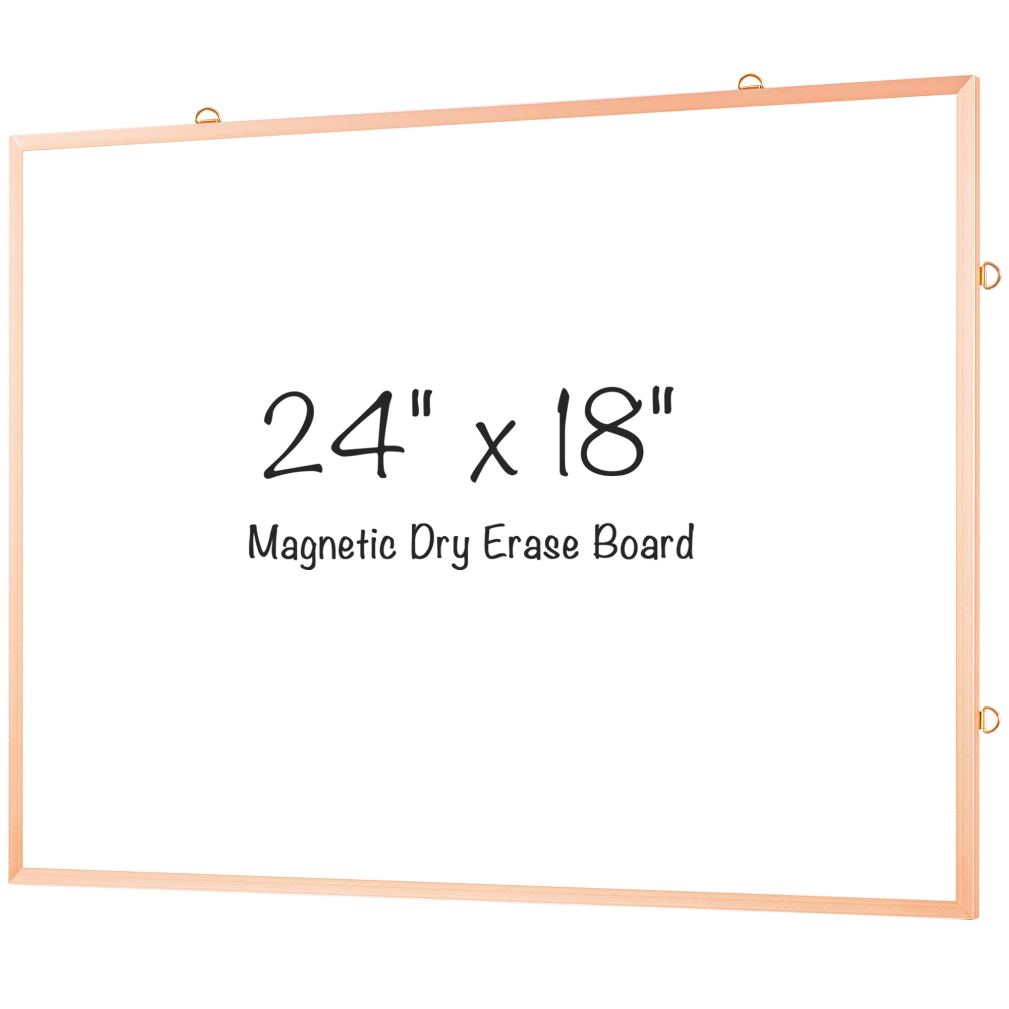 ARCOBIS White Board Dry Erase for Wall, 24" x 18" Magnetic Dry Erase Board with Champagne Gold Aluminum Frame, Hanging Whiteboard for to Do List, Home Office, Kitchen, School