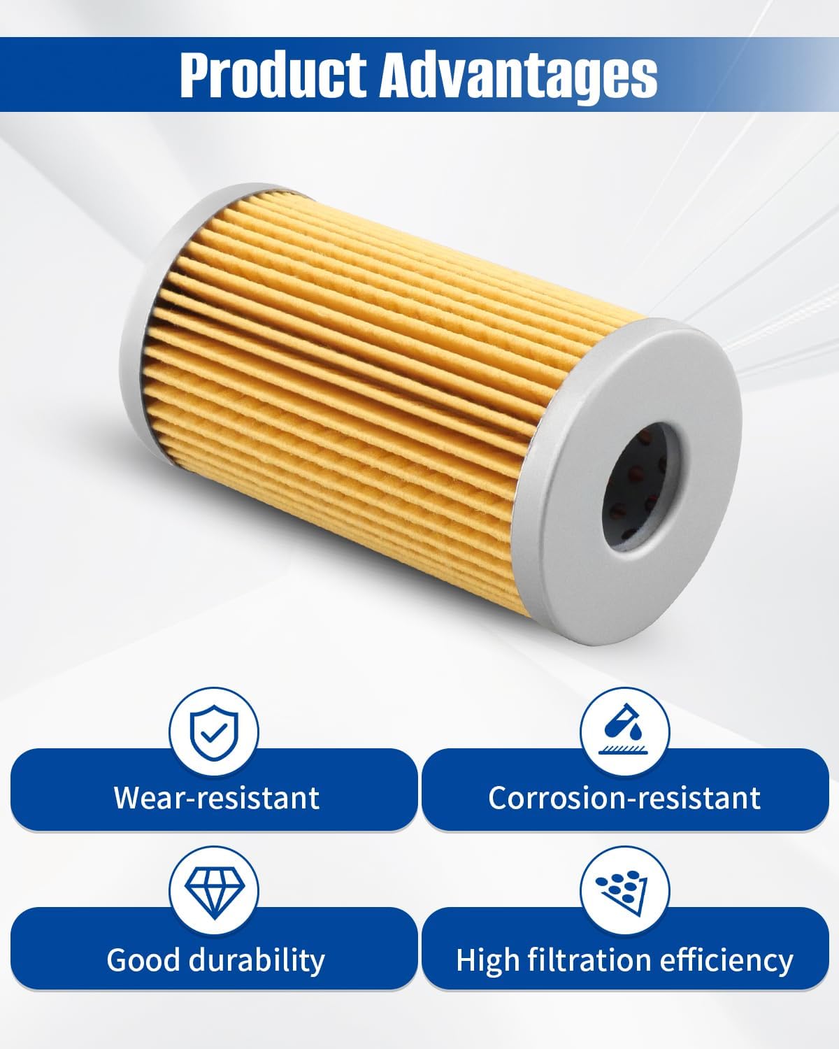 4PCS Fuel Filter 15521-43160 Fit for Kubota L2250 L275 L3010 L3130 L3300 L3350 L3410 L3600 L3940 L4150 Etc, Replaces 1A001-43160 19244-87110 16665-43160 15221-43160, with O-ring Spring