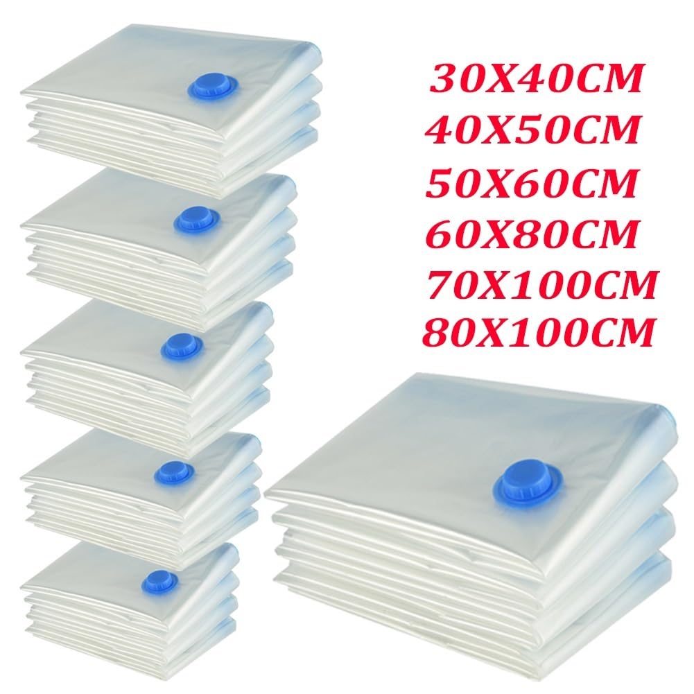 Vacuum Storage Bags Bolsas de compresión al vacío reutilizables, 6 unidades, plegables, for ahorrar espacio, organizadores comprimidos, mantas, ropa, almohadas, almacenamiento Bolsas Vacio(70X100cm)