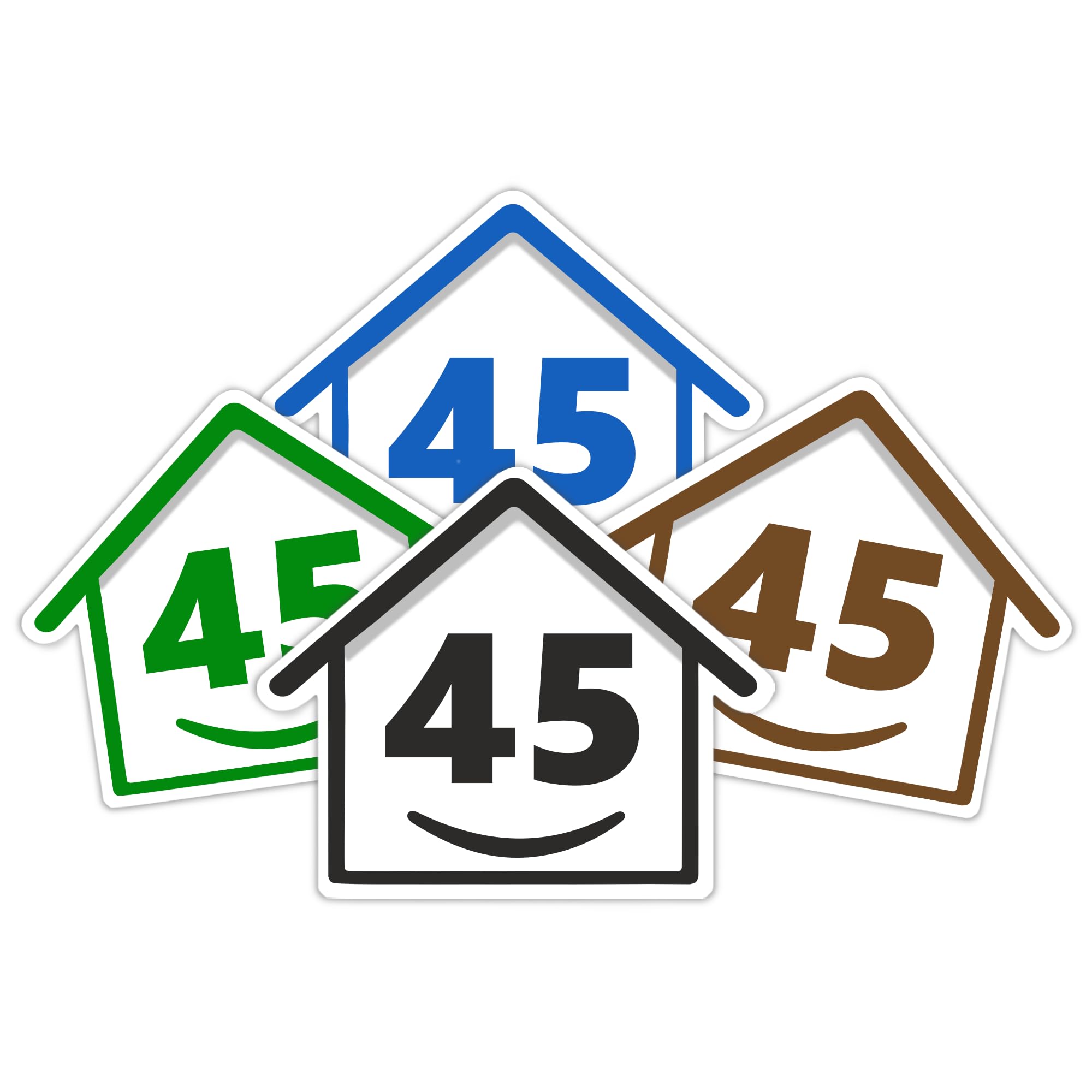 4 x Bin Numbers for Wheelie Bins, 1-99, 15cm ‘Happy House’ Colour Design Dustbin Stickers, Easy Application Stick On Number Stickers - Weatherproof Self Adhesive Vinyl – Blue, Black, Green, Brown (25) — view 10