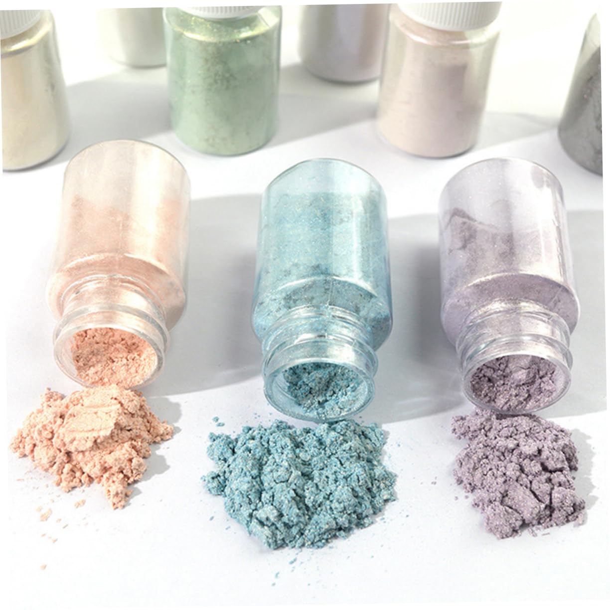 Set 9 Pigmenti Colorati in Polvere di Mica per Cosmetici Fai da Te, Pigmento Naturale per Nail Art e Trucco, Polvere per Artigianato e Miscele Personalizzate, Adatto
