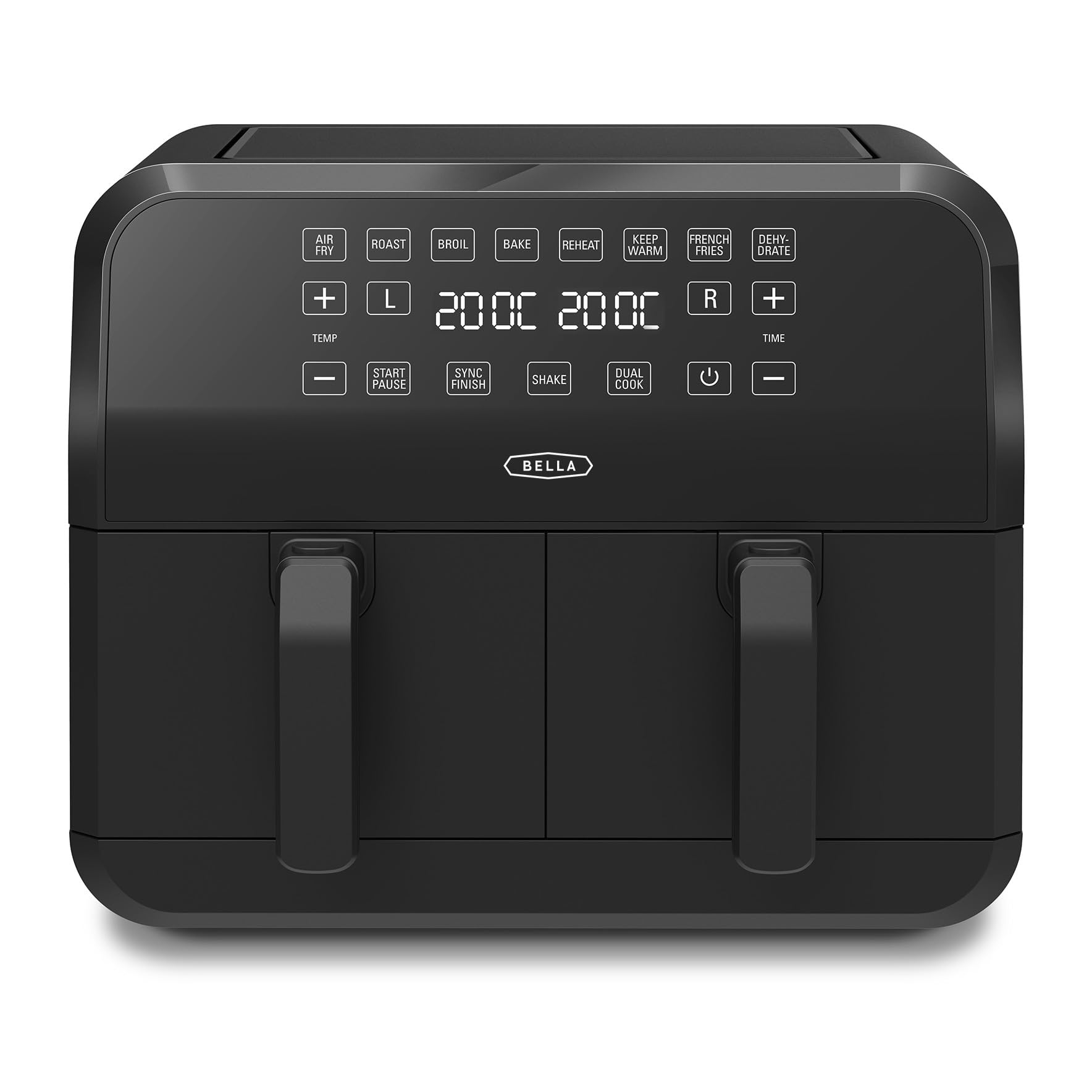 bella Friggitrice ad Aria Digitale da 8 L, Multifunzione 5-in-1 con Griglia e Cestello Antiaderenti Rimovibili e Lavabili in Lavastoviglie, 1400 Watt, Nero