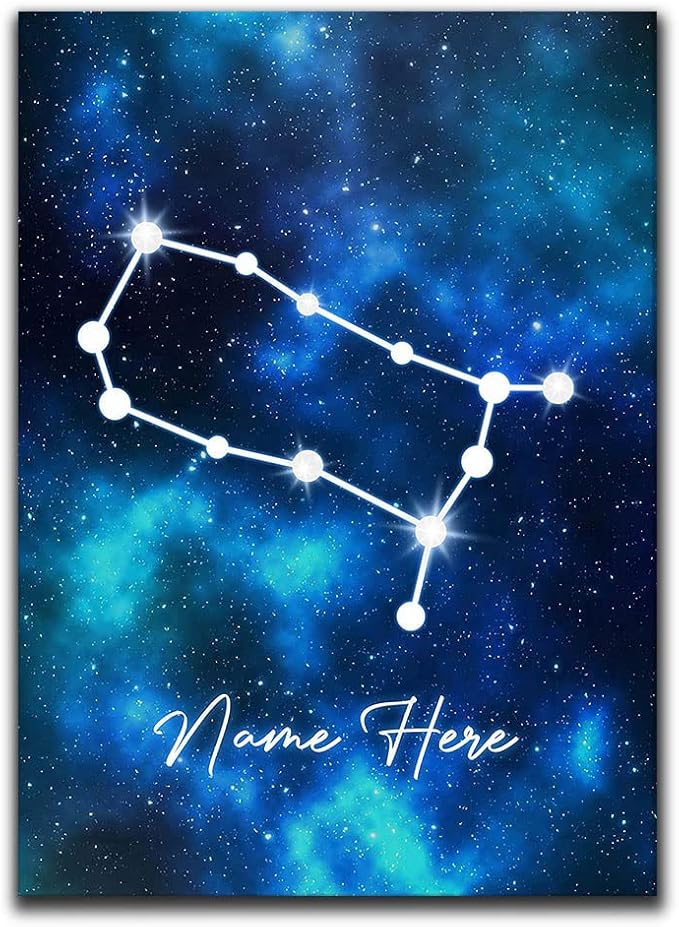 Personalized Zodiac Poster & Canvas, Gemini Zodiac Sign Wall Art, Home Decor, Birthday Gift For Astrology Lovers, Girl, Daughter, Kid, Decor
