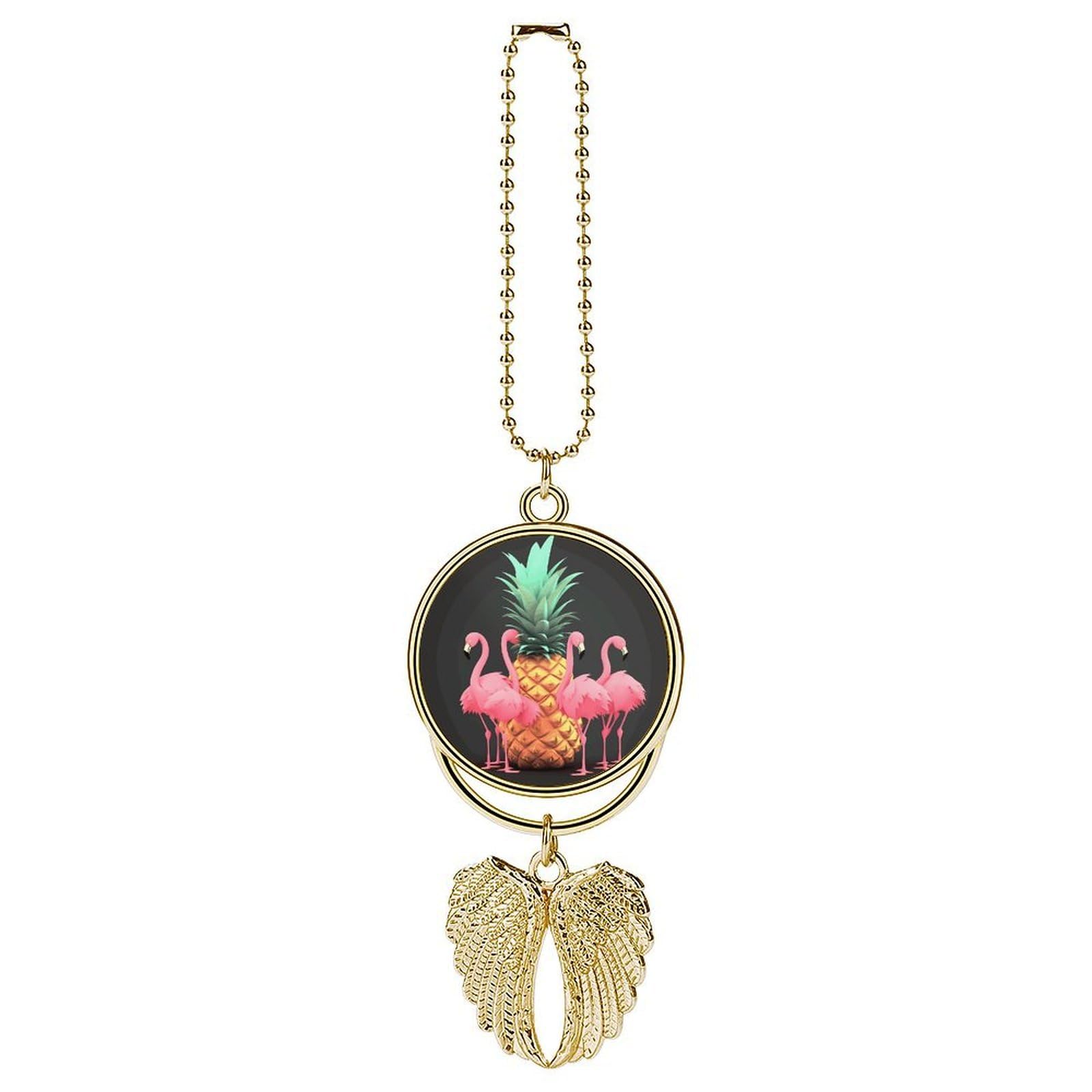Pineapple Flamingos Car Pendant Hanging Swing Auto Rear View Mirror Hanging Car Rear View Mirror Charm Truck Hanger Ornament Charm for Car Rear View Mirrors Accessories