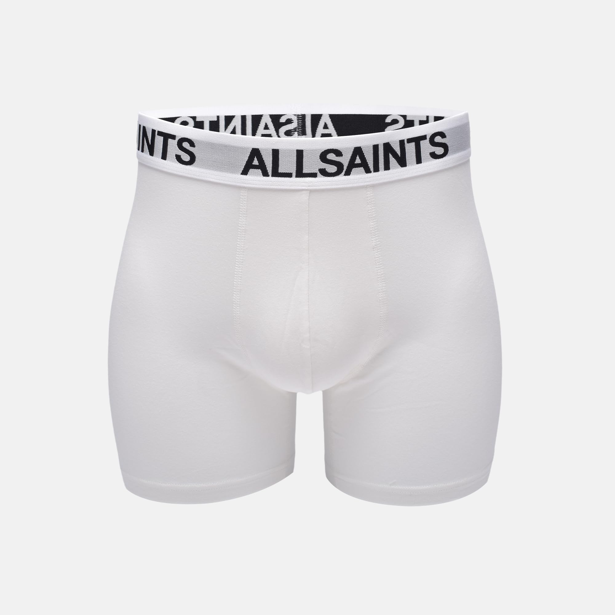 AllSaints Boxer Uomo con Tasca Sagomata, Bianco